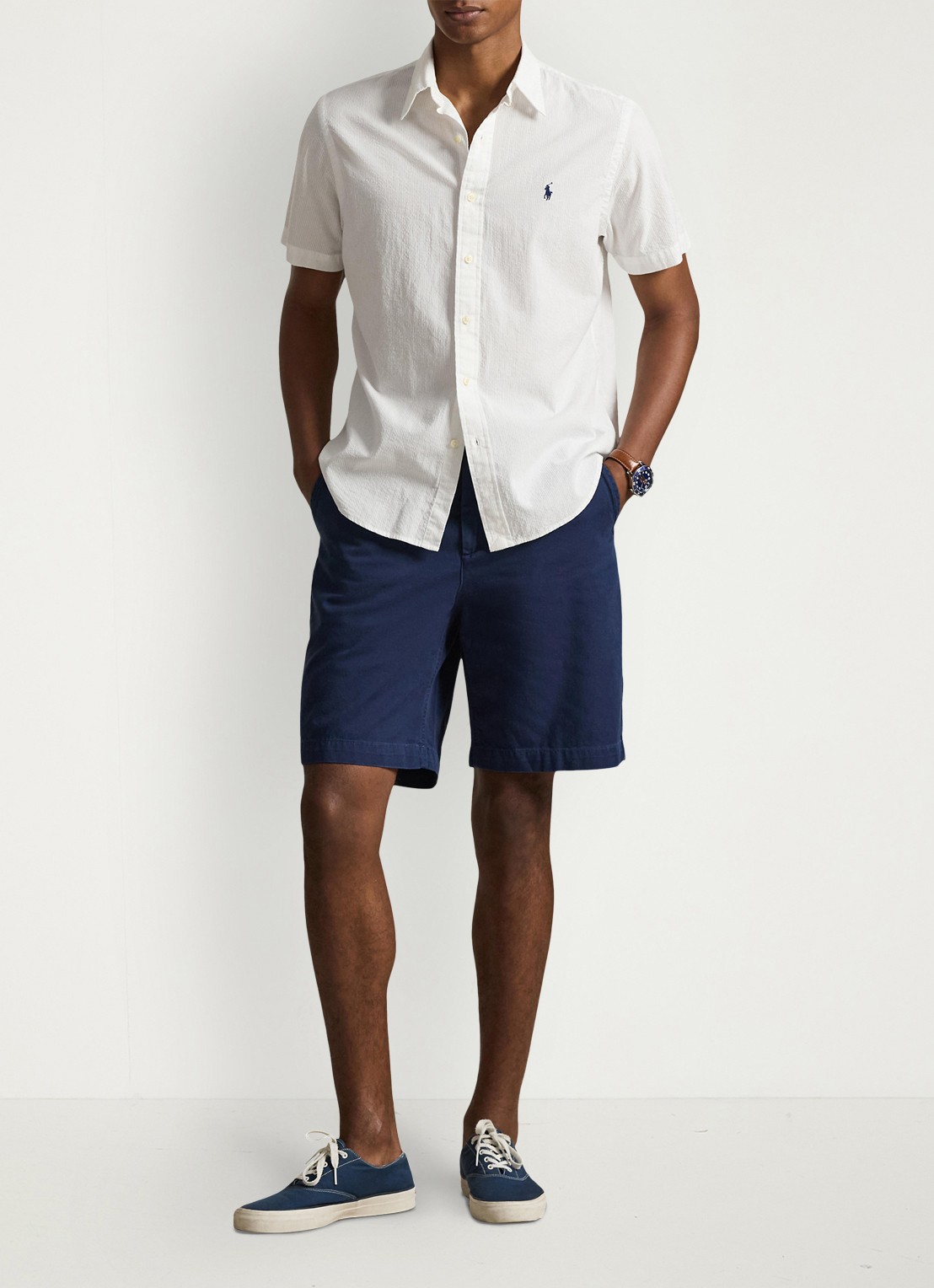Ralph Lauren Regular fit overhemd met structuur - voorkant 2 wit