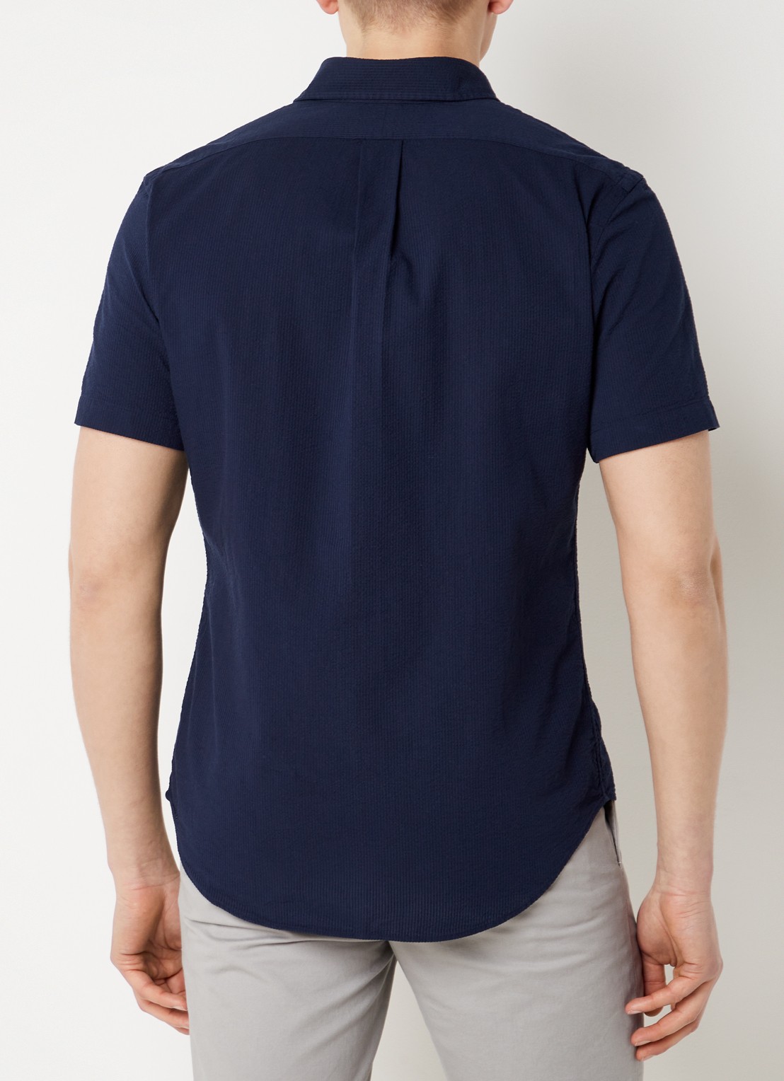Ralph Lauren Regular fit overhemd met structuur - achterkant 2 donkerblauw