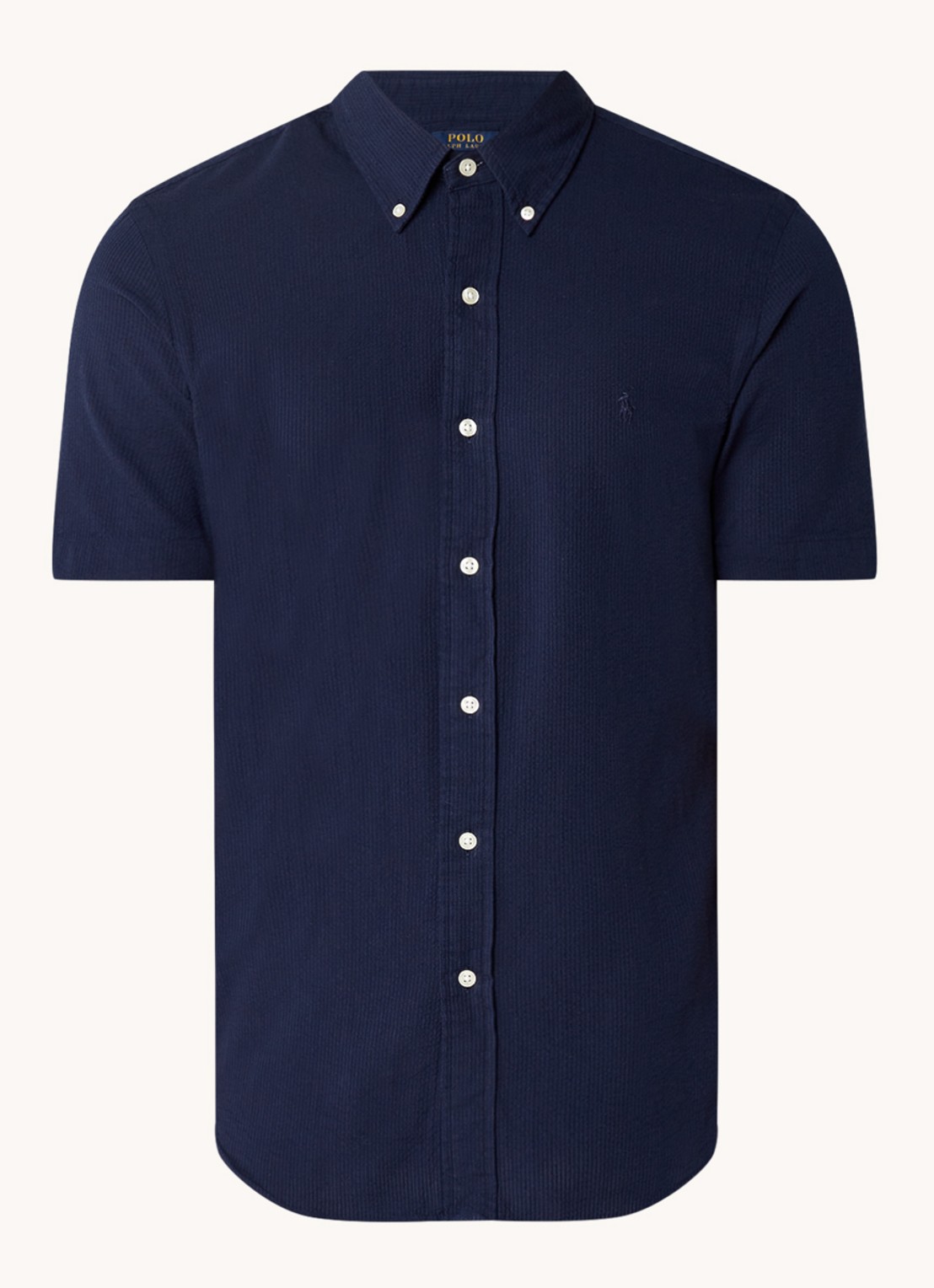 Ralph Lauren Regular fit overhemd met structuur - voorkant 3 donkerblauw