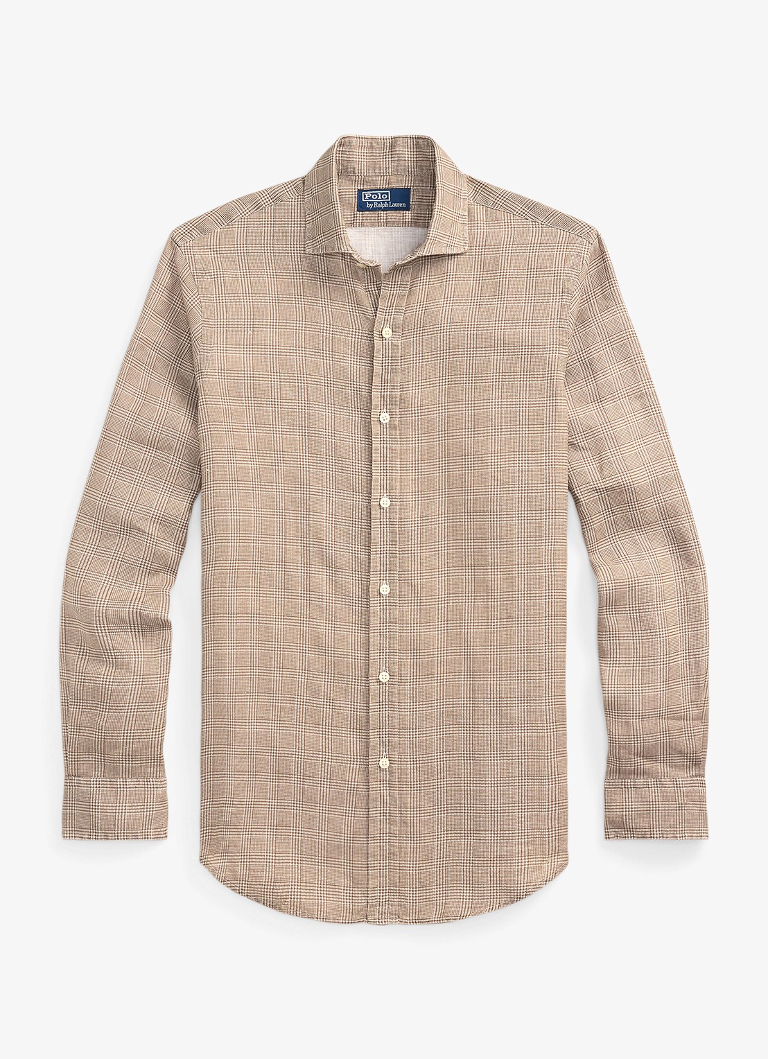 Ralph Lauren Regular fit overhemd van linnen met ruitdessin - voorkant 4 fairway glen / khaki