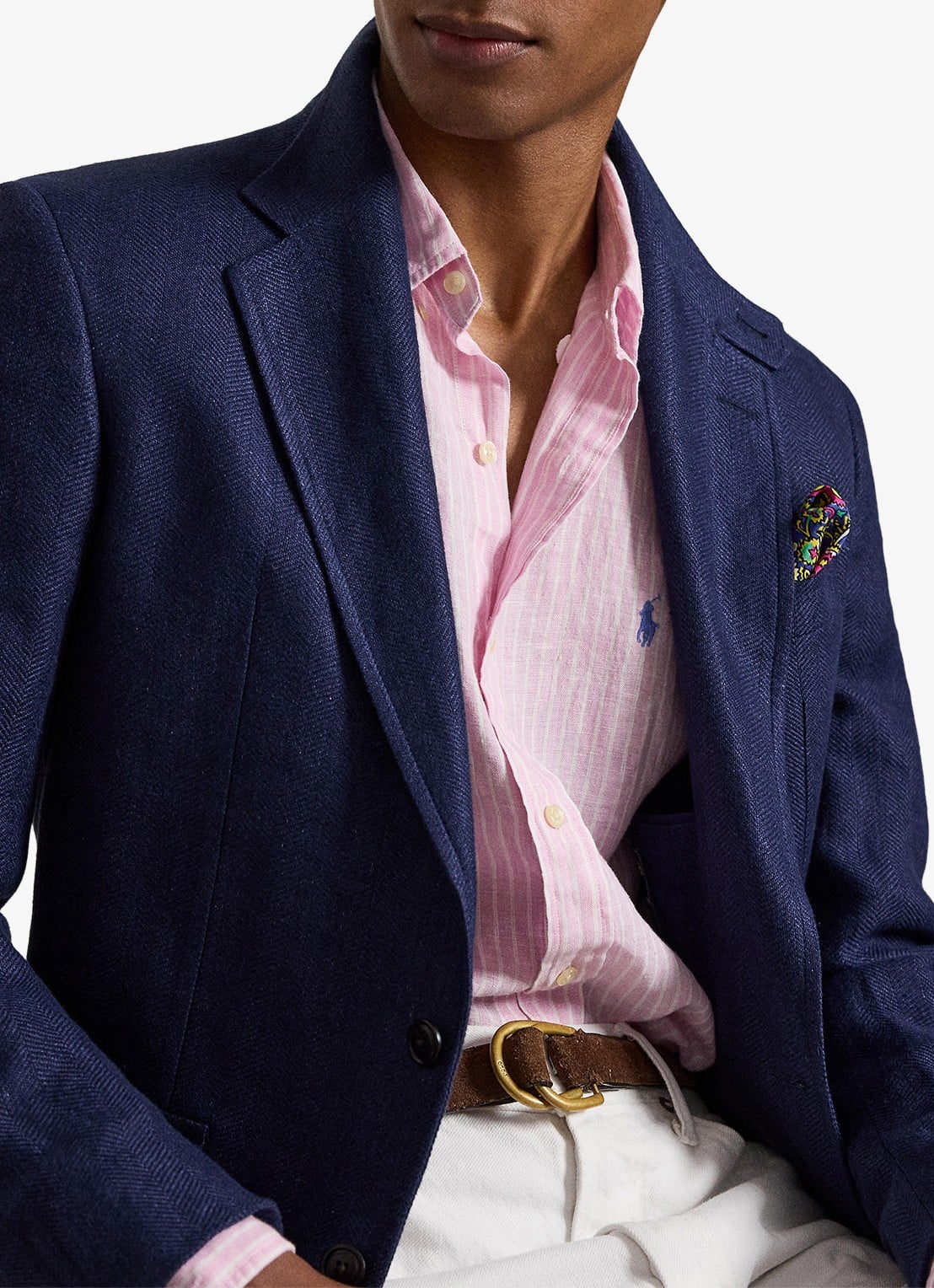 Ralph Lauren Regular fit overhemd van linnen met streepprint - detail 5 7188c pink white-zyk8