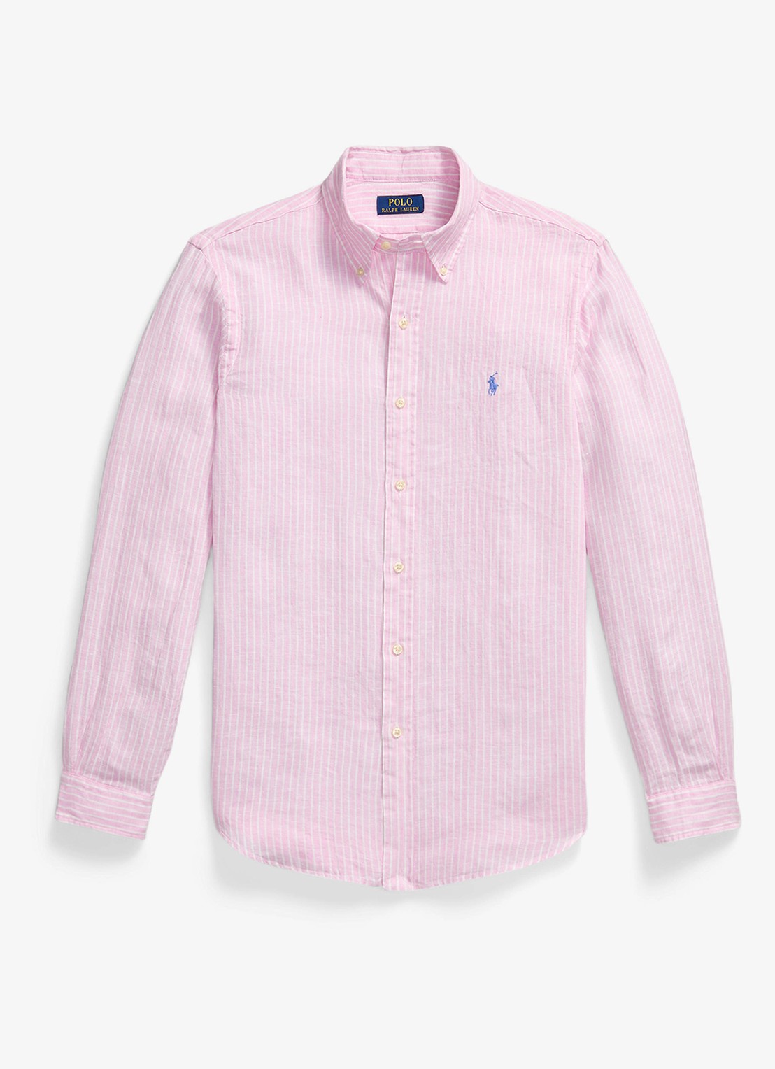 Ralph Lauren Regular fit overhemd van linnen met streepprint - voorkant 7188c pink white-zyk8