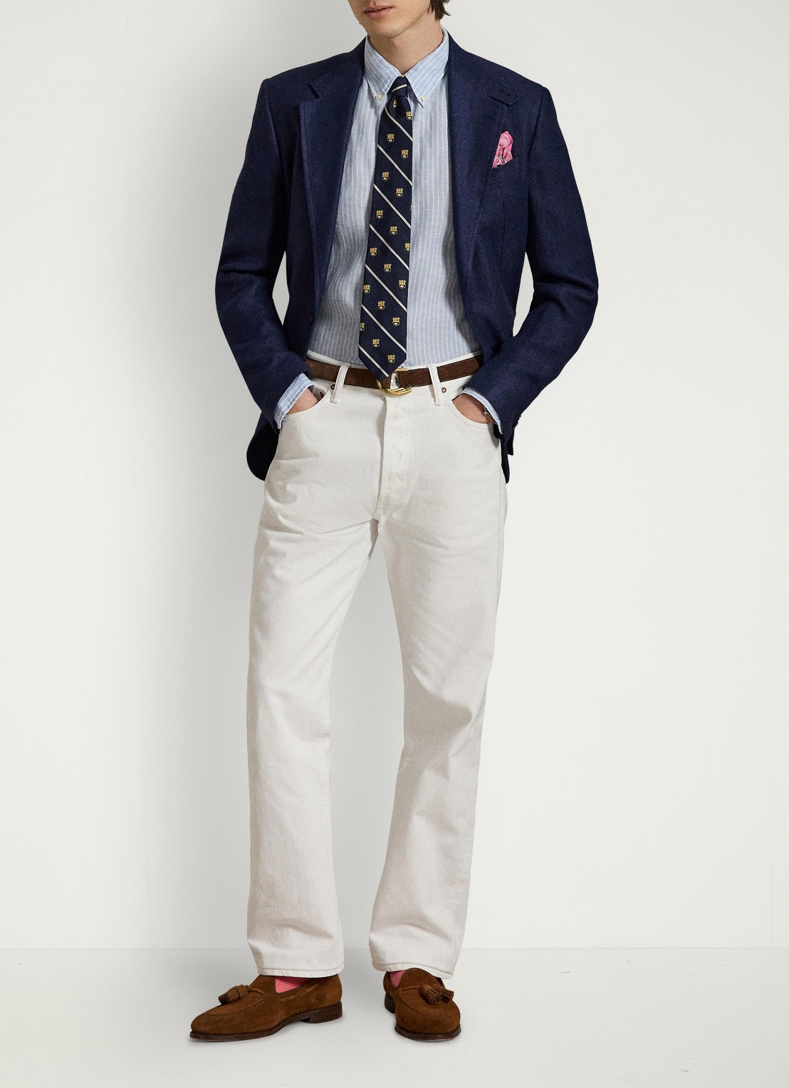 Ralph Lauren Regular fit overhemd van linnen met streepprint - detail 2 7188b blue white-zyk7