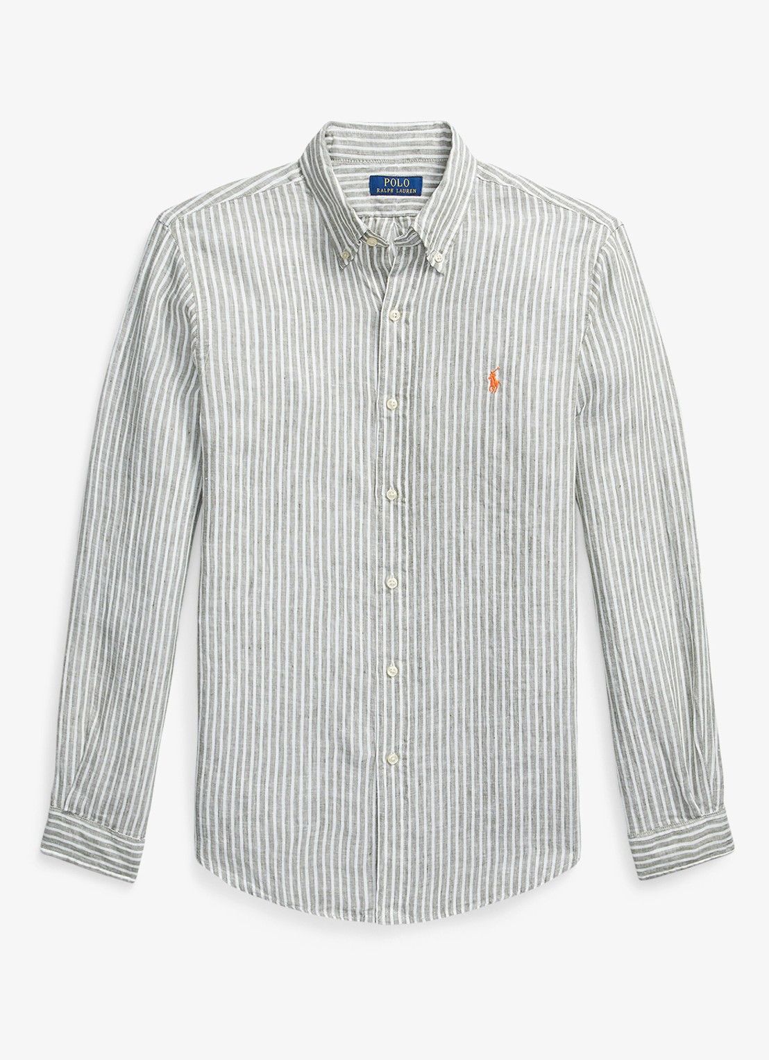 Ralph Lauren Regular fit overhemd van linnen met streepprint - voorkant 5137h garden trial white-zyen