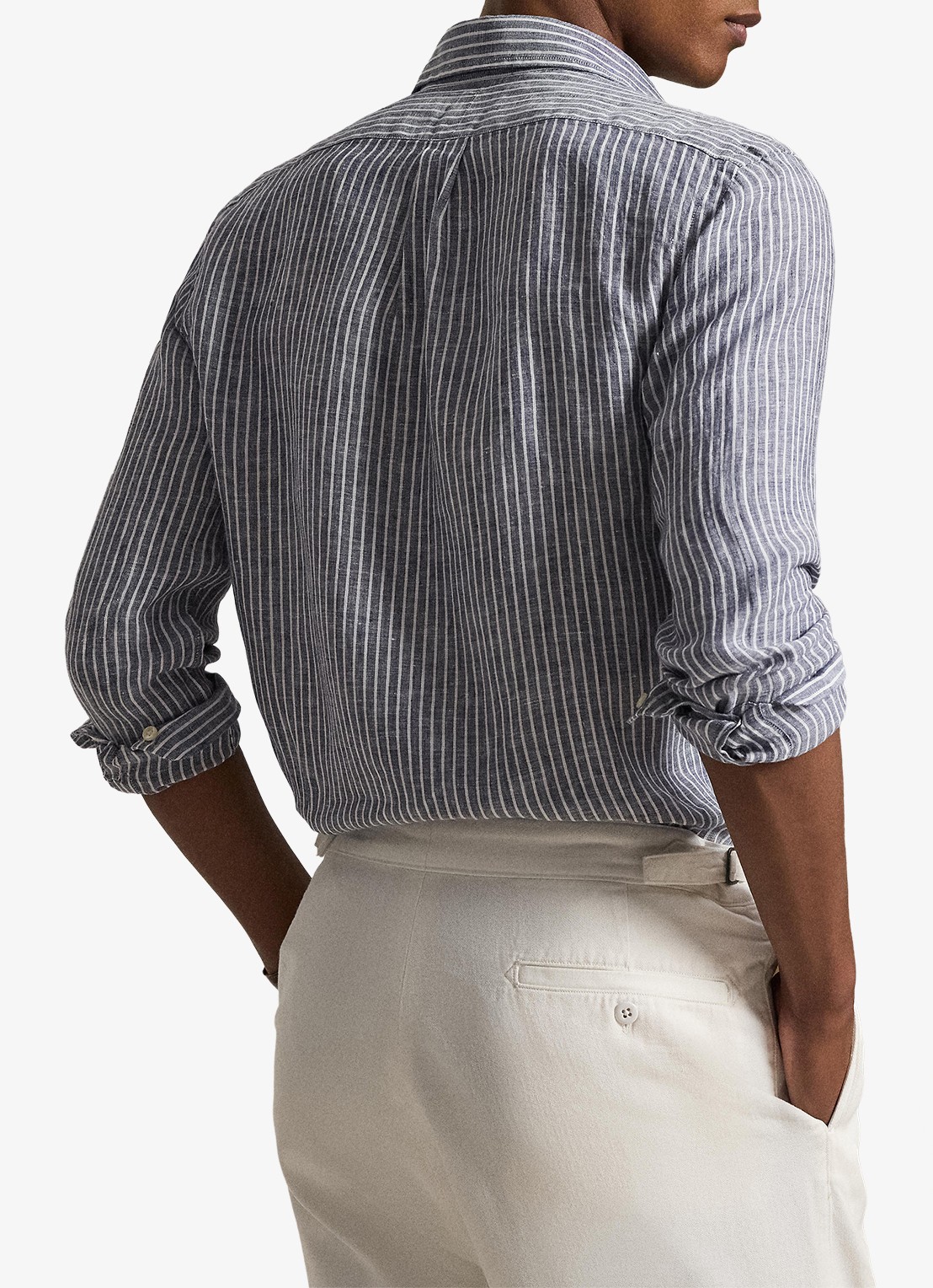 Ralph Lauren Regular fit overhemd van linnen met streepprint - achterkant 2 new classic navy white