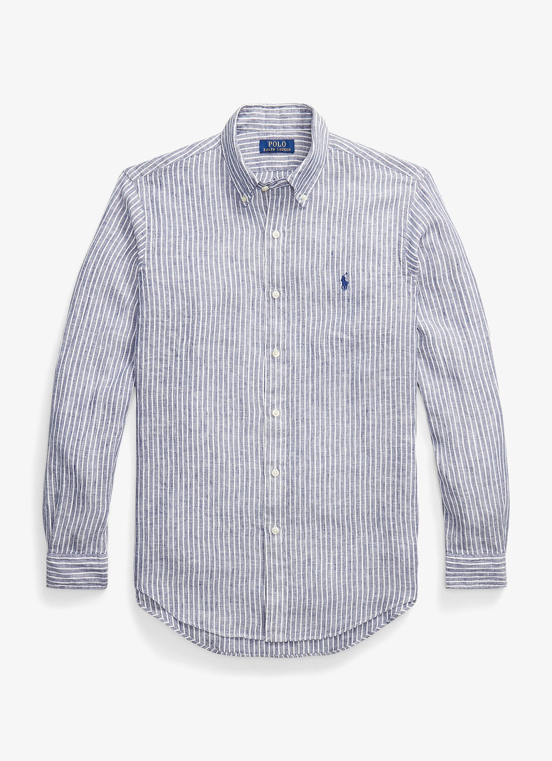 Ralph Lauren Regular fit overhemd van linnen met streepprint - voorkant new classic navy white