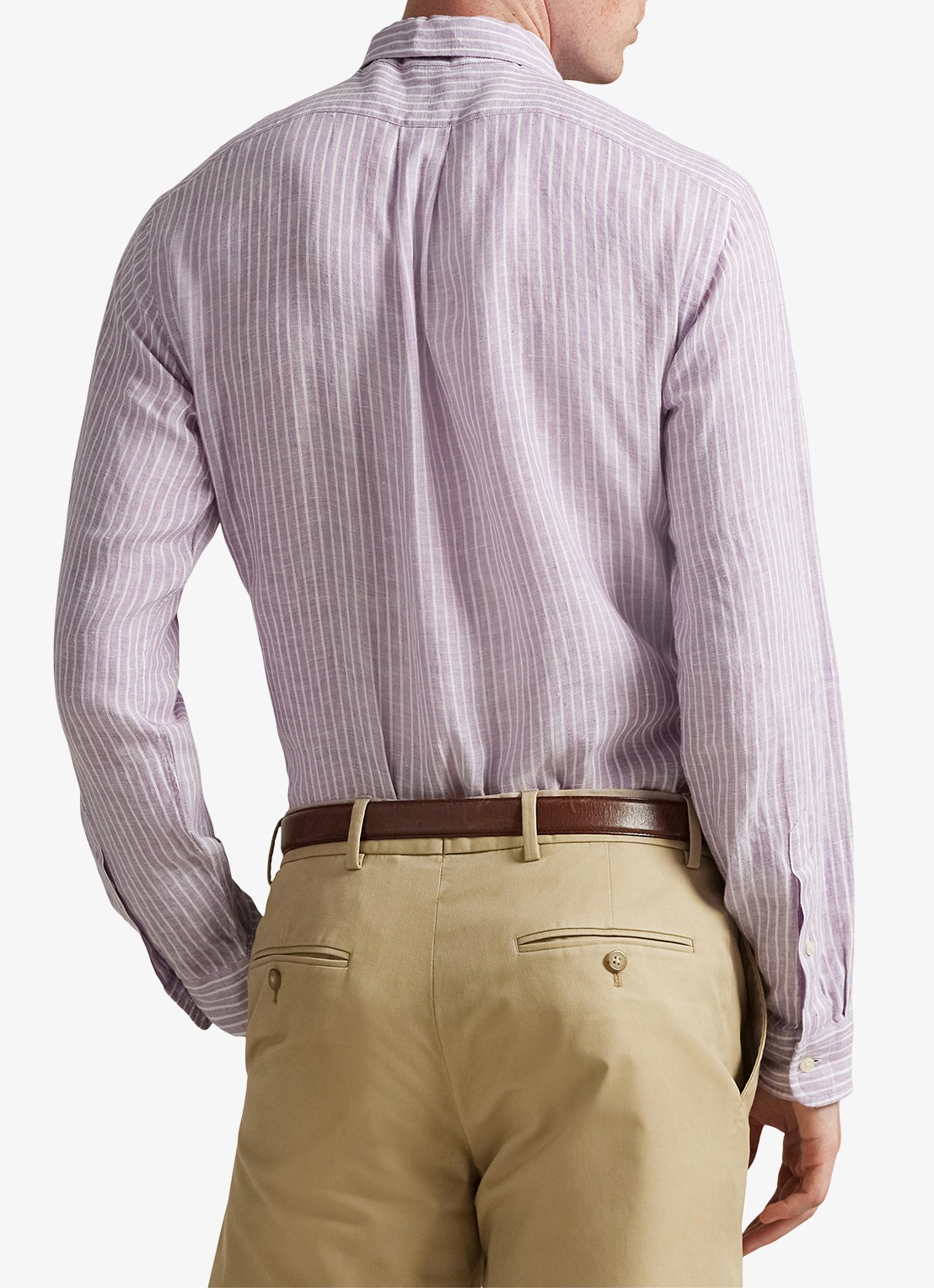 Ralph Lauren Regular fit overhemd van linnen met streepprint - achterkant 3 7188d lavender white-zykb