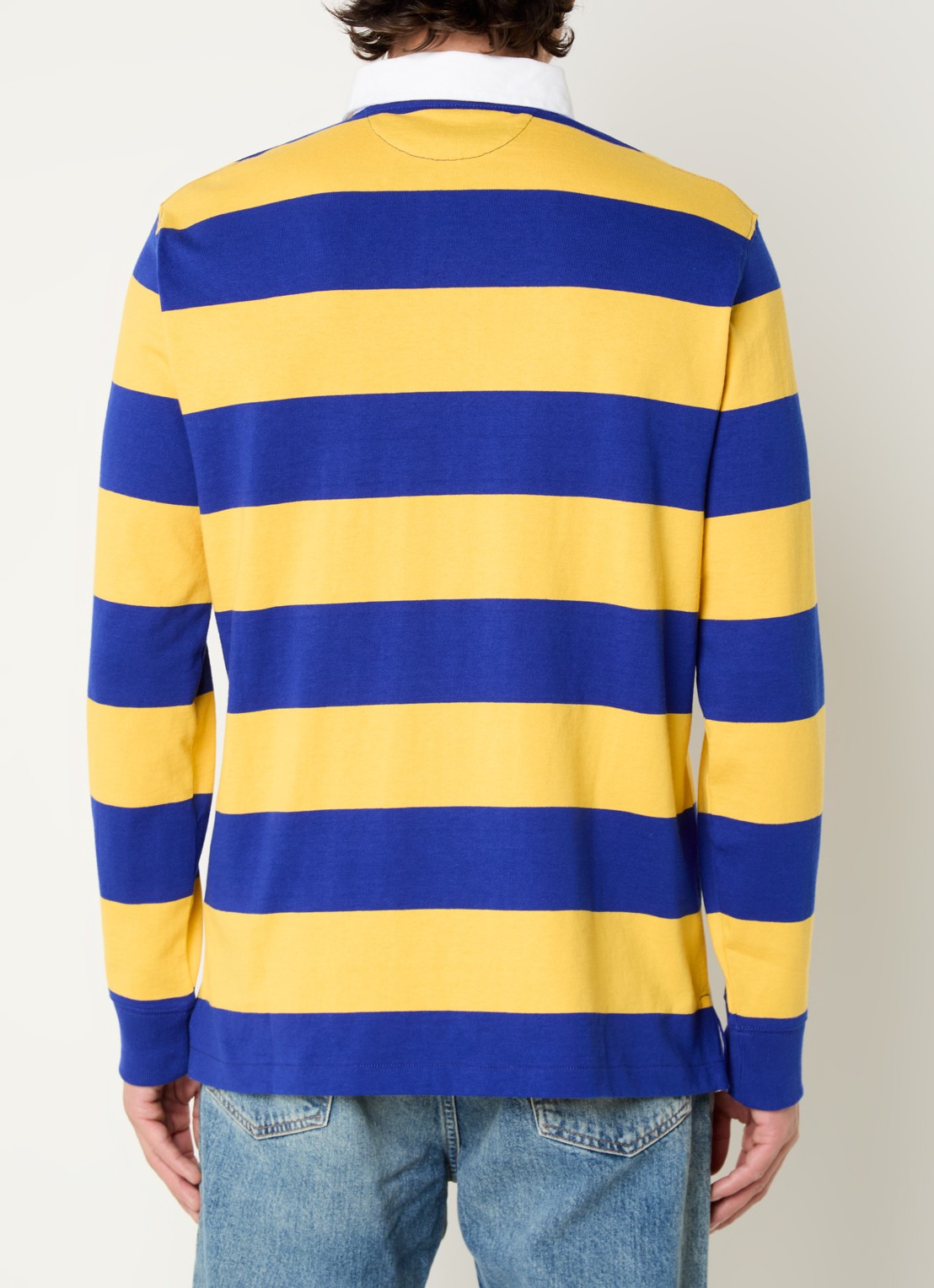 Ralph Lauren Regular fit polo met logo en streepprint - achterkant lichtgeel