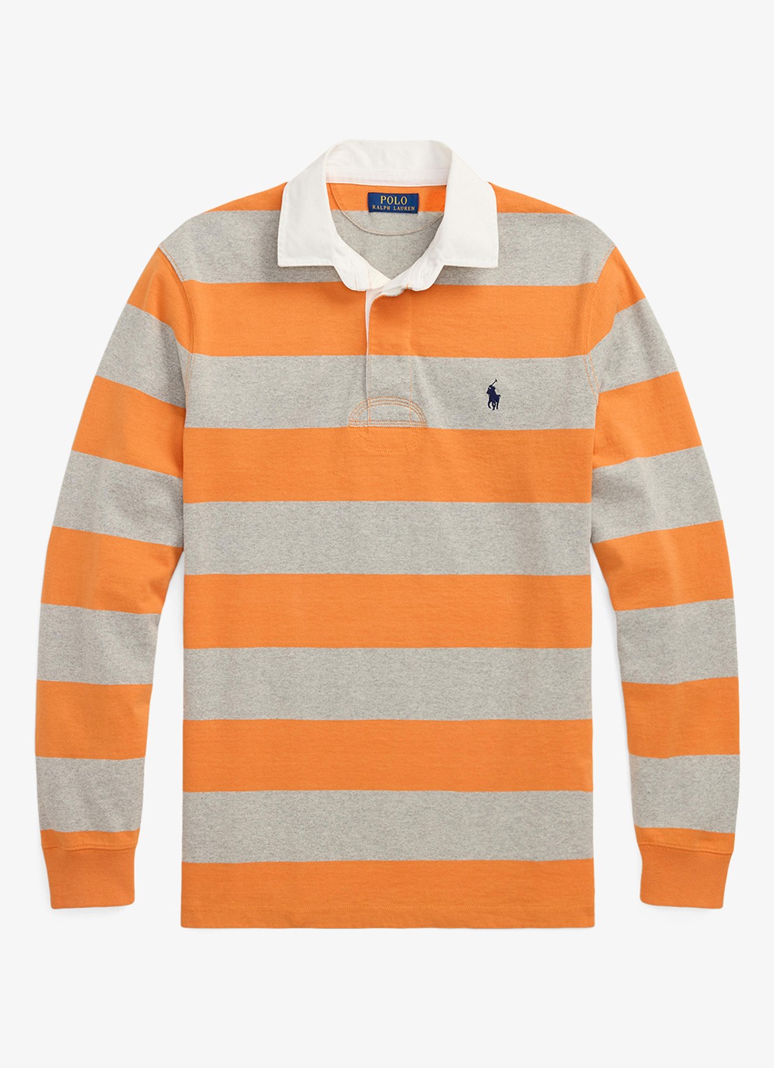 Ralph Lauren Regular fit polo met logo en streepprint - voorkant bedford orange / oranje