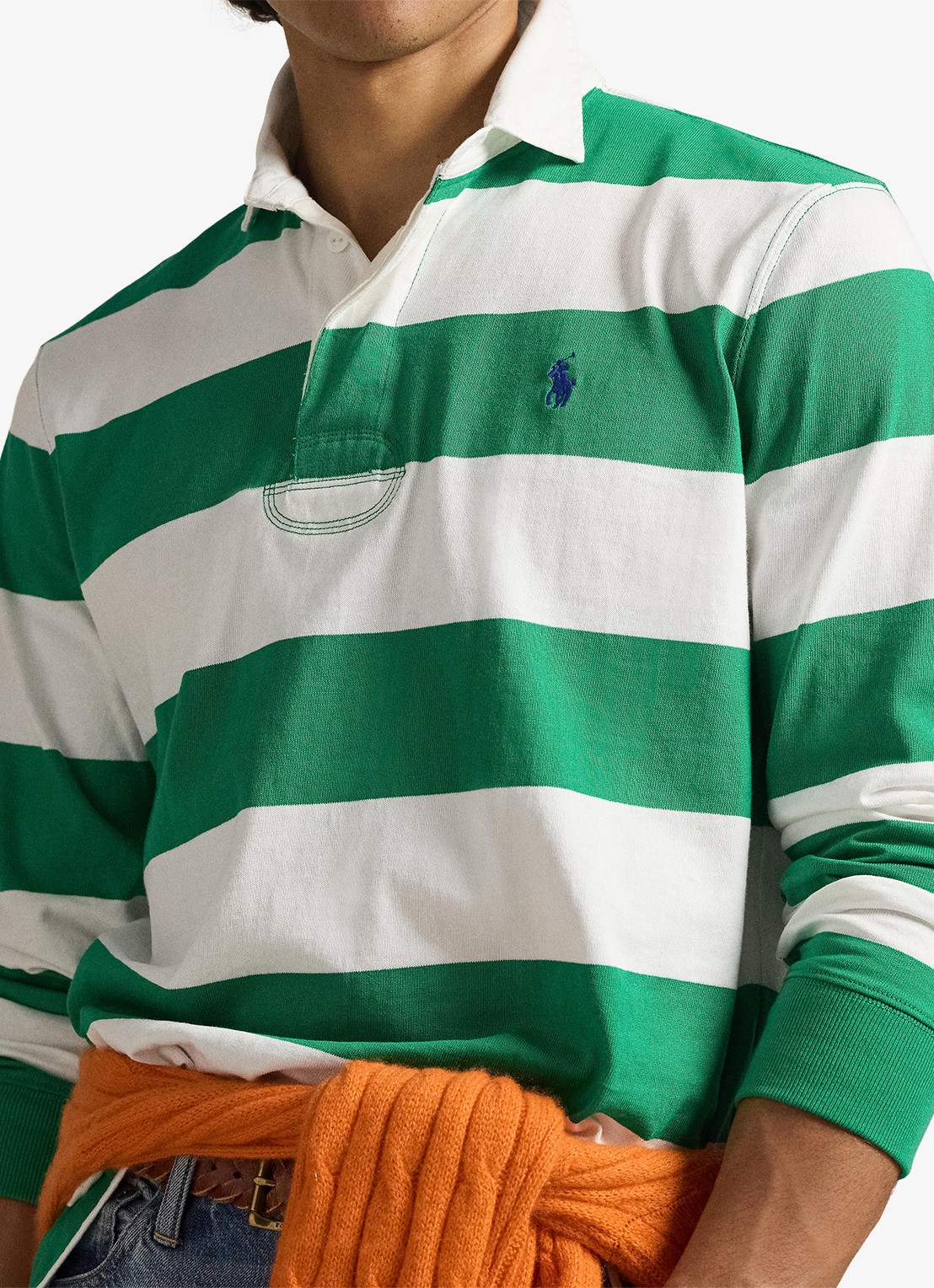Ralph Lauren Regular fit polo met logo en streepprint - detail 4 groen