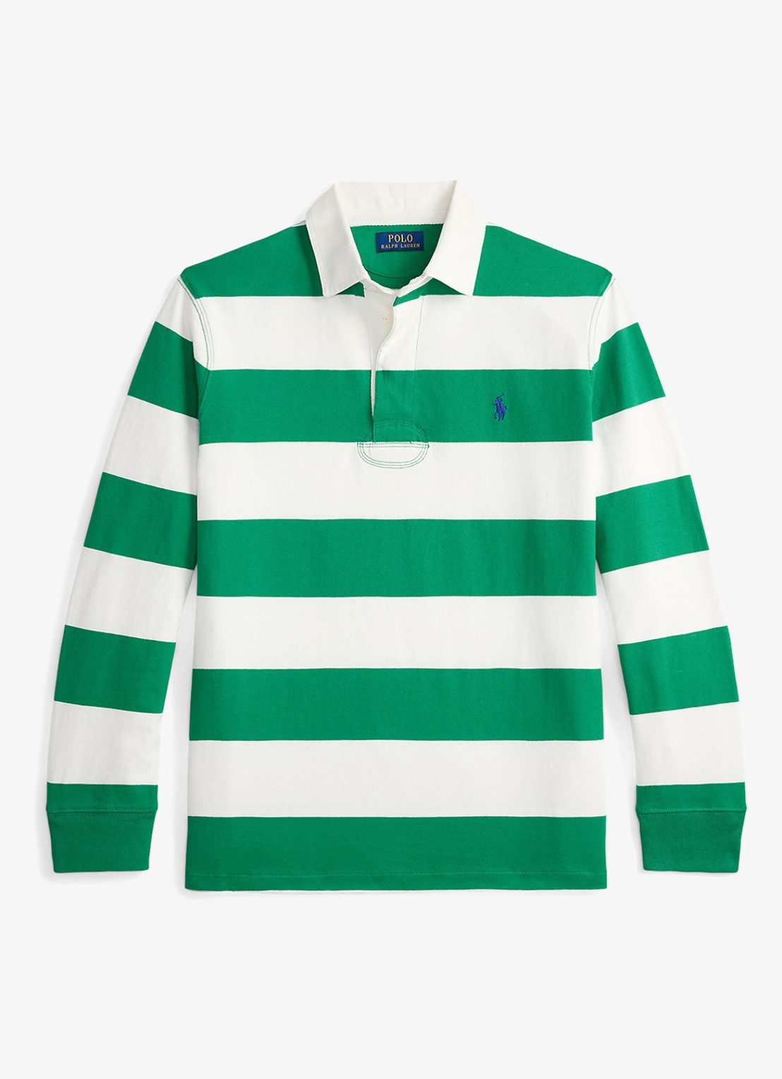 Ralph Lauren Regular fit polo met logo en streepprint - voorkant groen