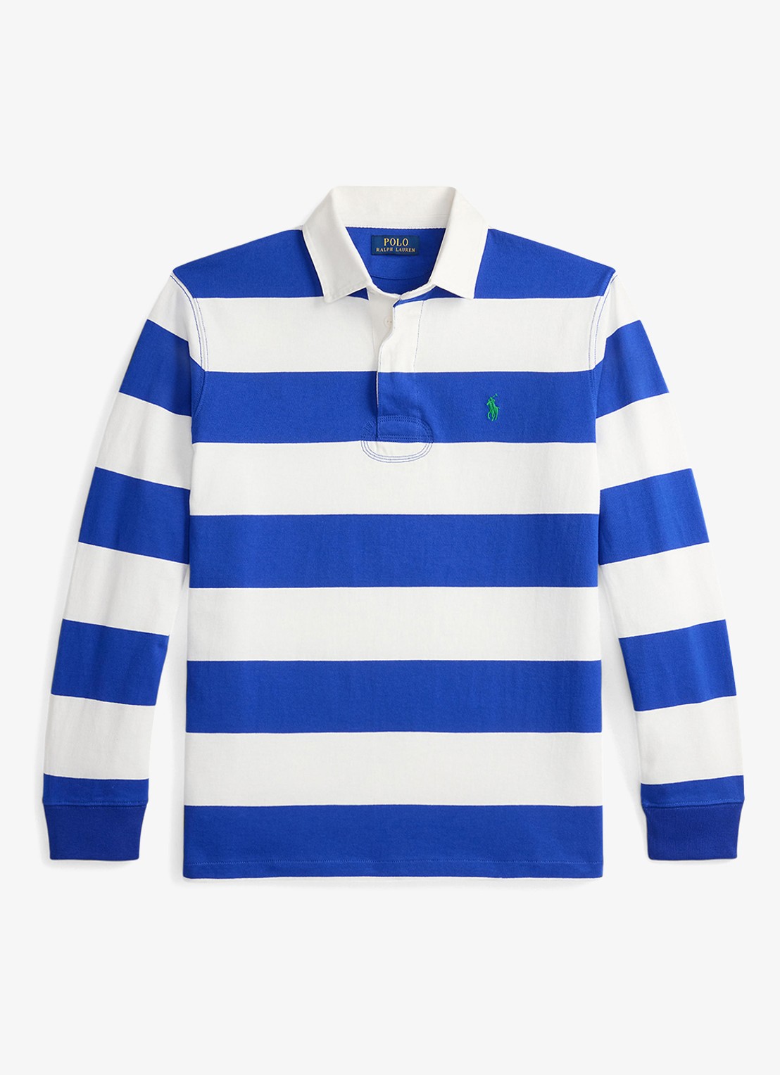 Ralph Lauren Regular fit polo met logo en streepprint - voorkant 4 donkerblauw