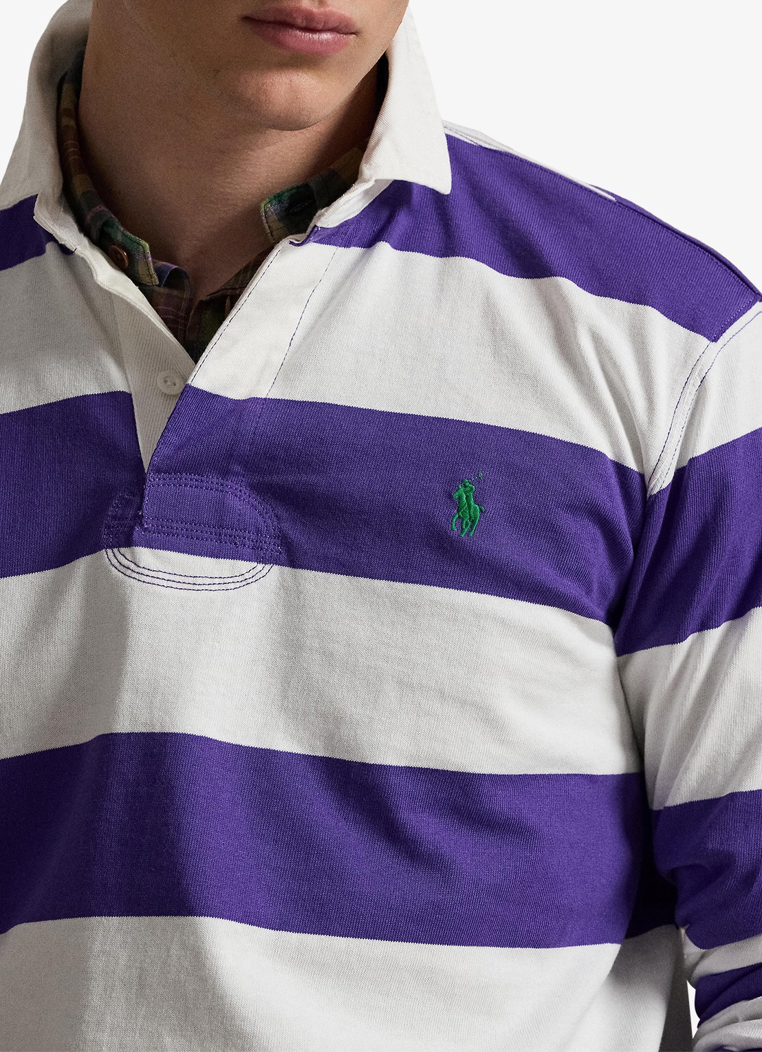 Ralph Lauren Regular fit polo met logo en streepprint - detail 5 paars