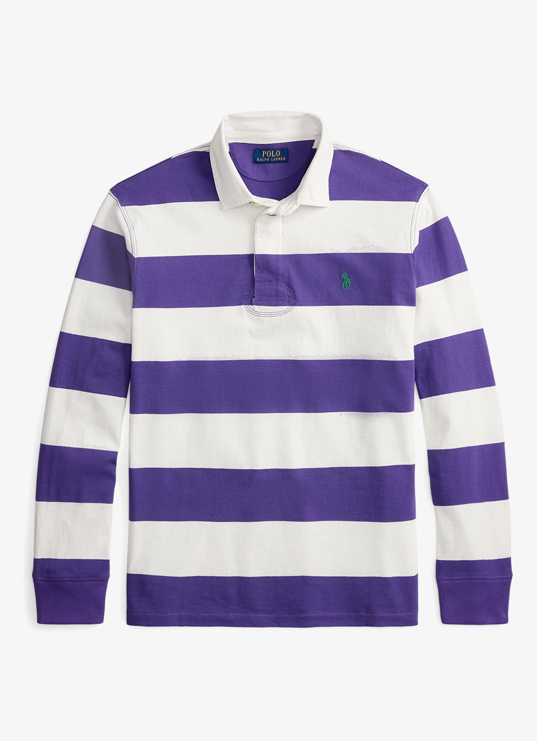 Ralph Lauren Regular fit polo met logo en streepprint - voorkant 2 paars