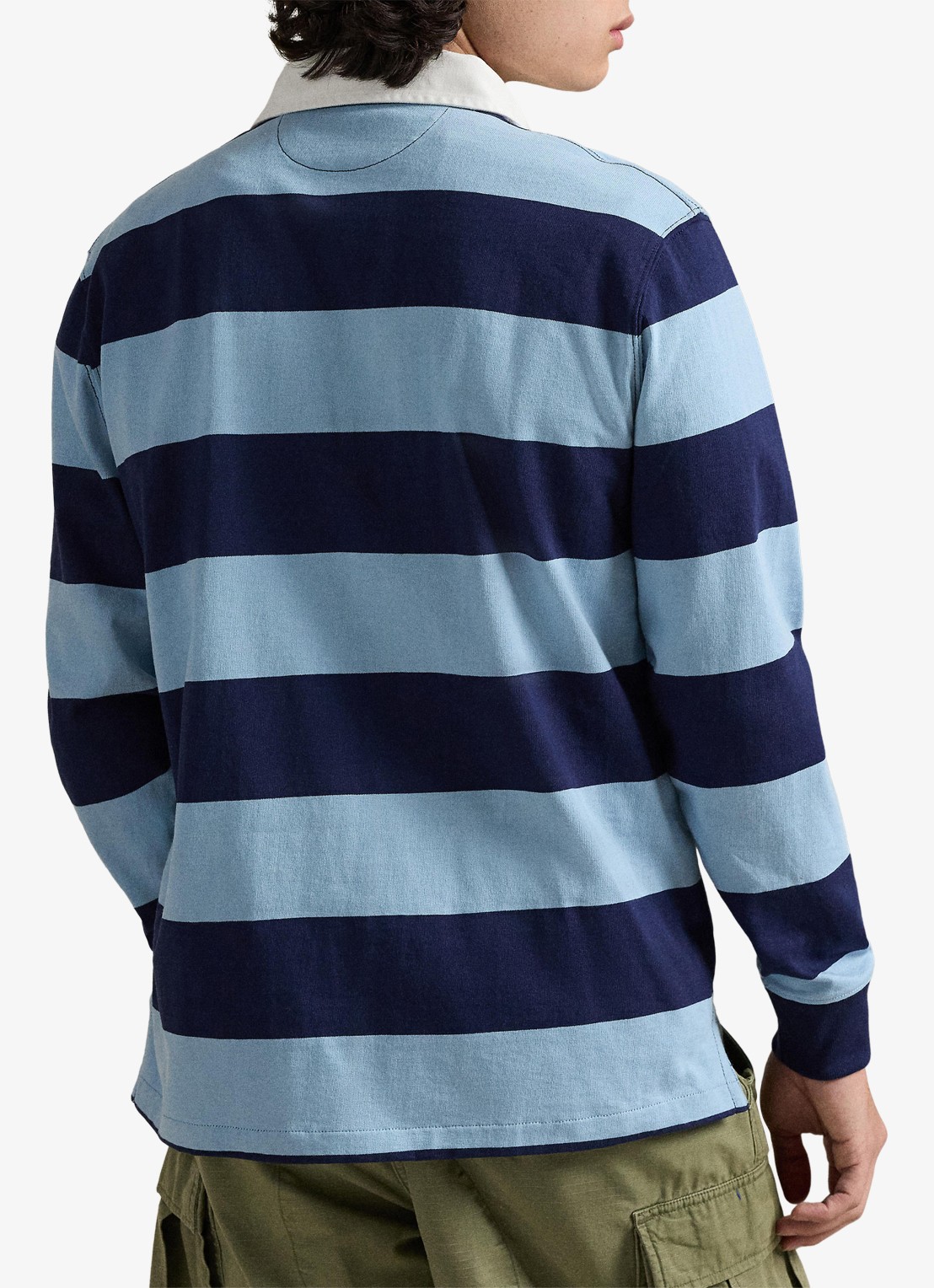 Ralph Lauren Regular fit polo met logo en streepprint - achterkant 5 powder blue