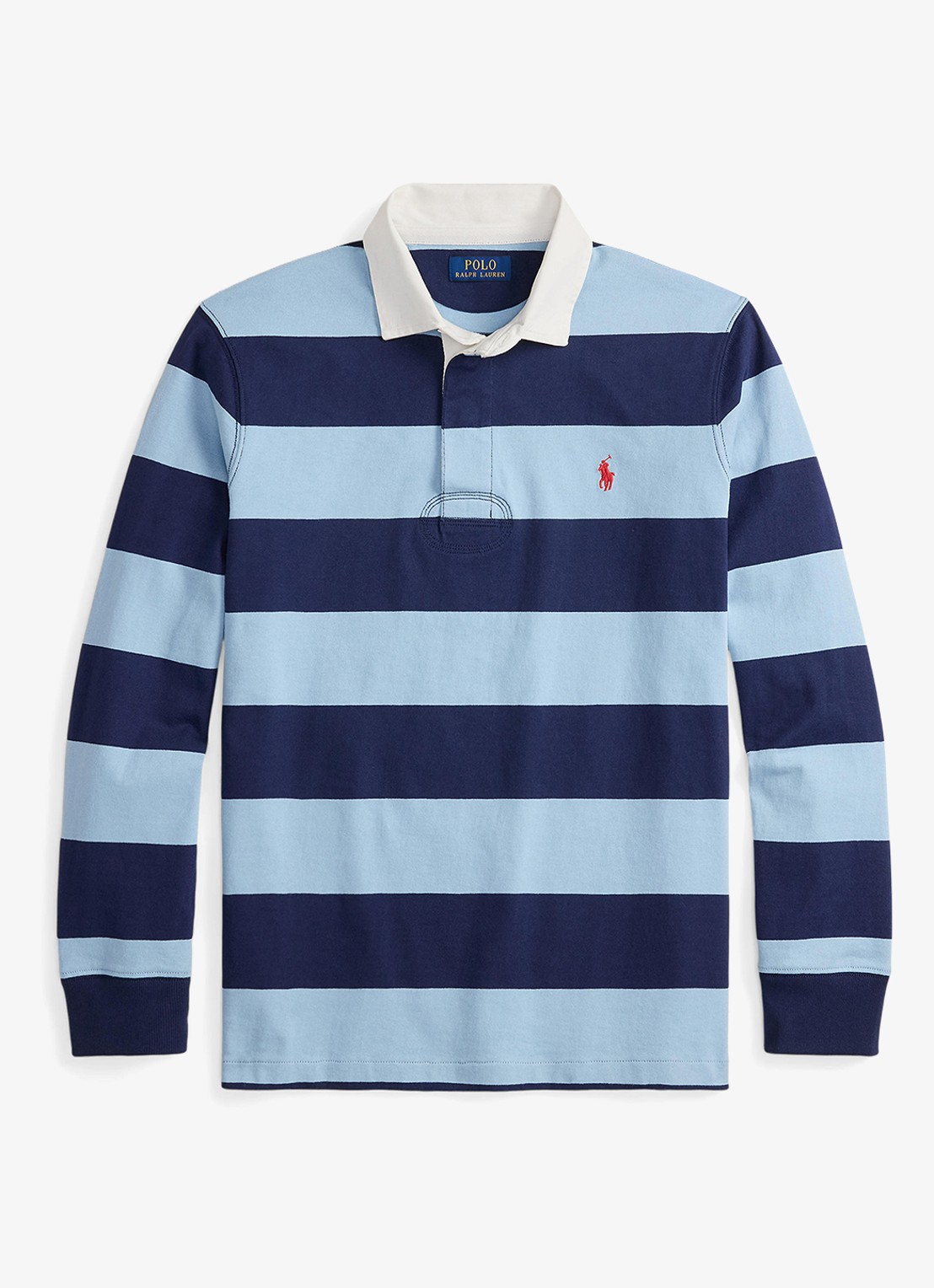 Ralph Lauren Regular fit polo met logo en streepprint - voorkant 3 powder blue