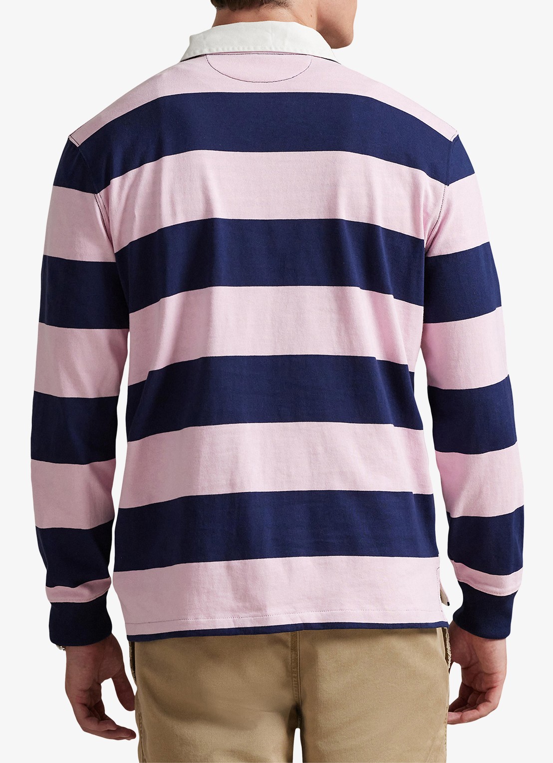 Ralph Lauren Regular fit polo met logo en streepprint - achterkant 3 carmel pink