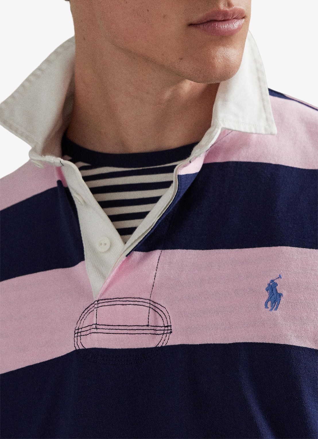 Ralph Lauren Regular fit polo met logo en streepprint - detail 5 carmel pink