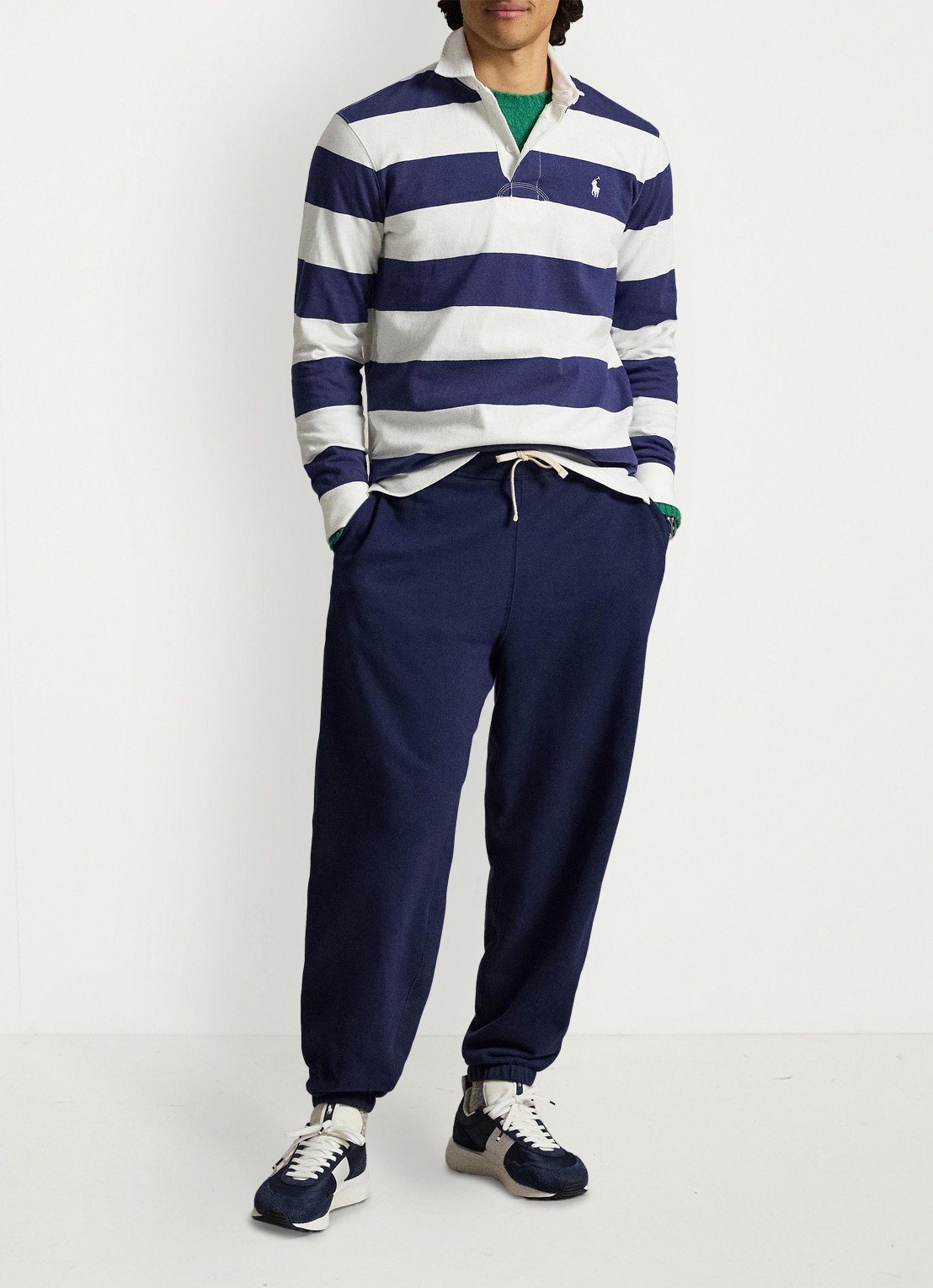 Ralph Lauren Regular fit polo met logo en streepprint - detail 3 trphy crm/bthus nvy / donkerblauw