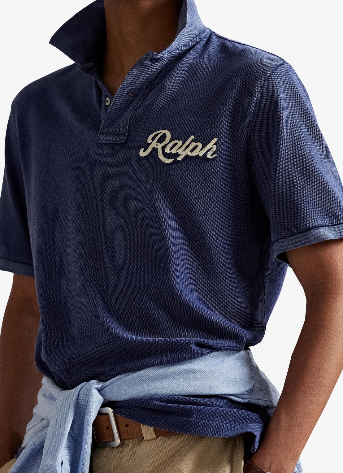 Ralph Lauren Regular fit polo met logoborduring - detail 4 dark cobalt/white / kobaltblauw