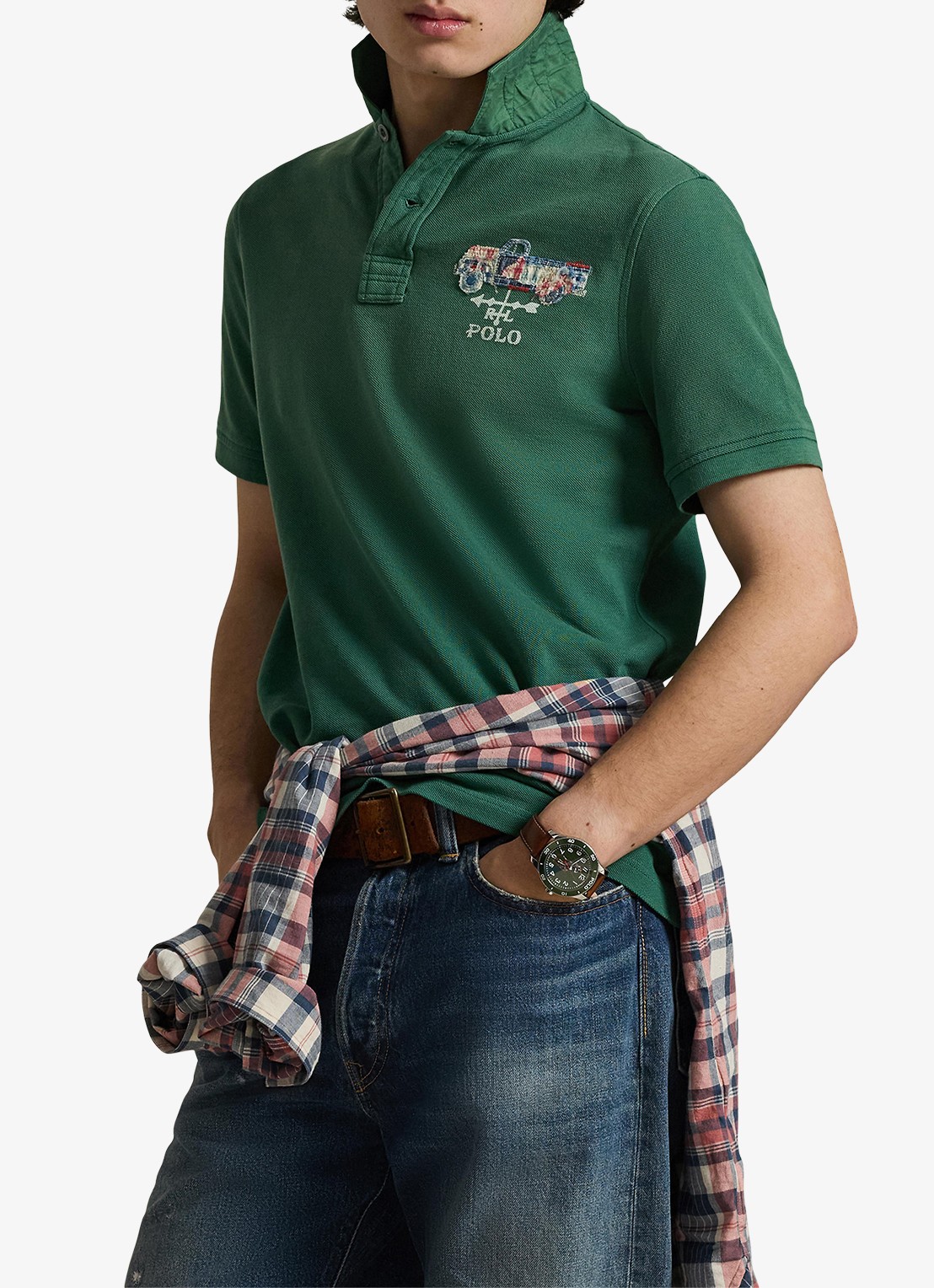 Ralph Lauren Regular fit polo met logoborduring - detail 2 groen