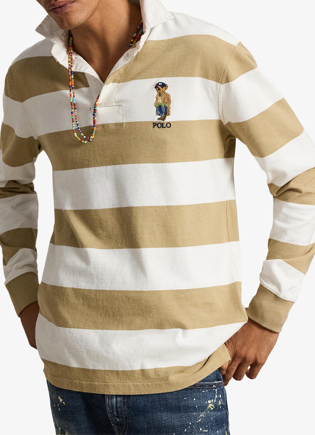Ralph Lauren Regular fit polo met logoborduring - voorkant 4 camel