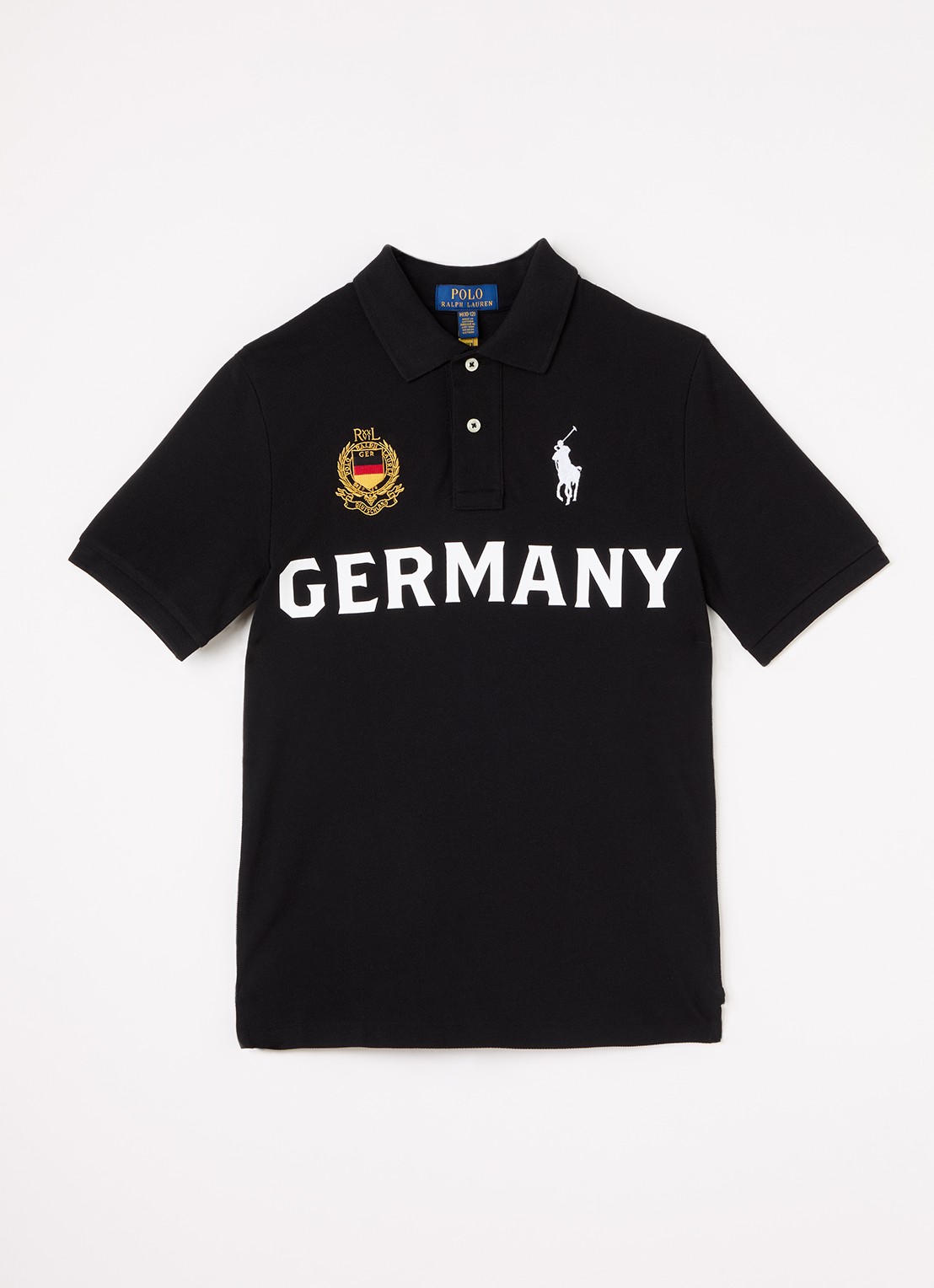 Ralph Lauren Regular fit polo met print - voorkant zwart