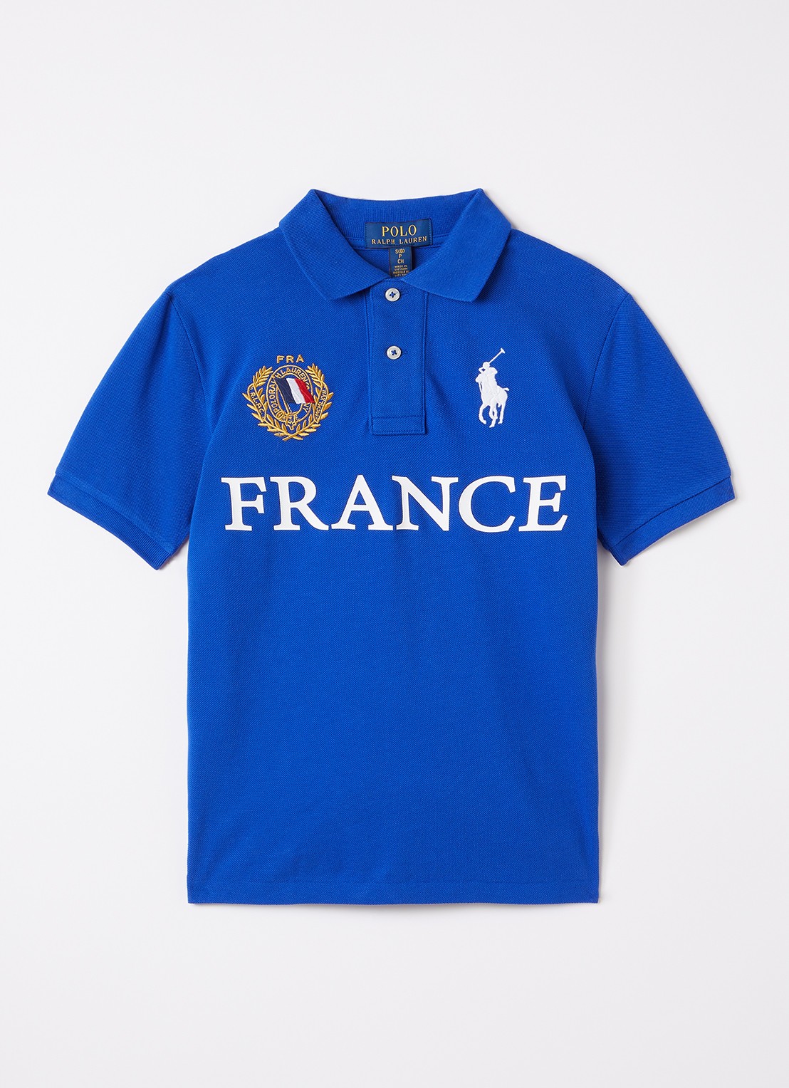 Ralph Lauren Regular fit polo met print - voorkant kobaltblauw