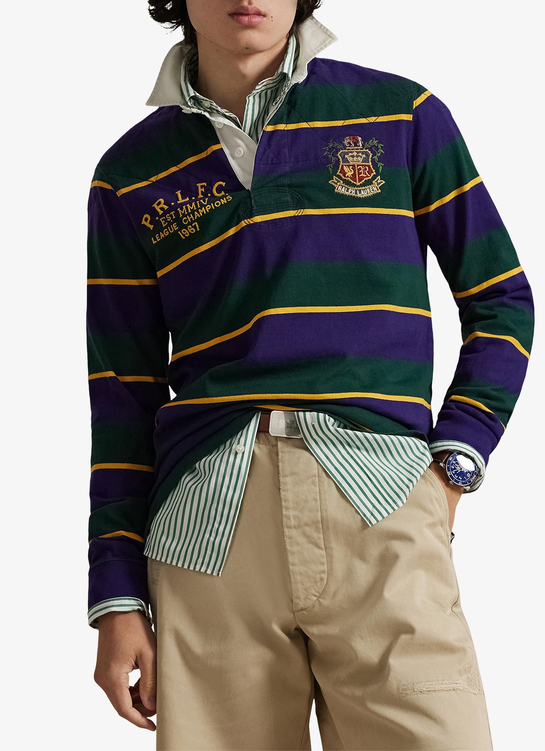Ralph Lauren Regular fit polo met streepprint - detail branford purple multi-3yl4
