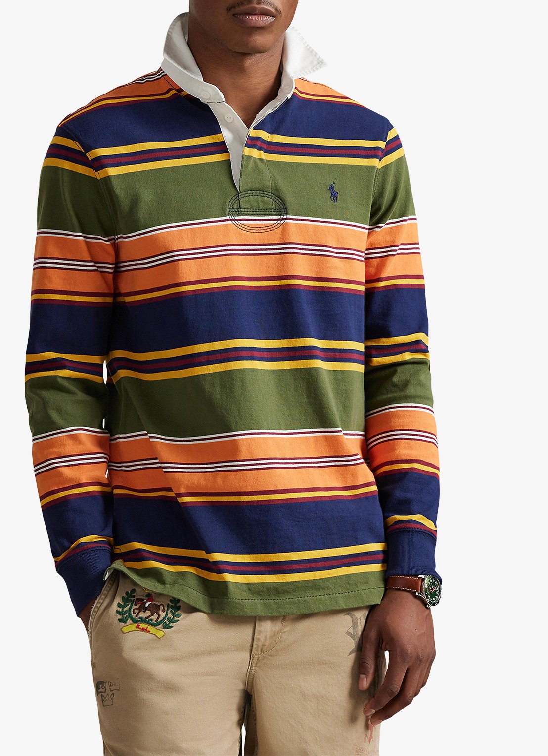 Ralph Lauren Regular fit polo met streepprint - detail 3 supply olive multi-3fjr