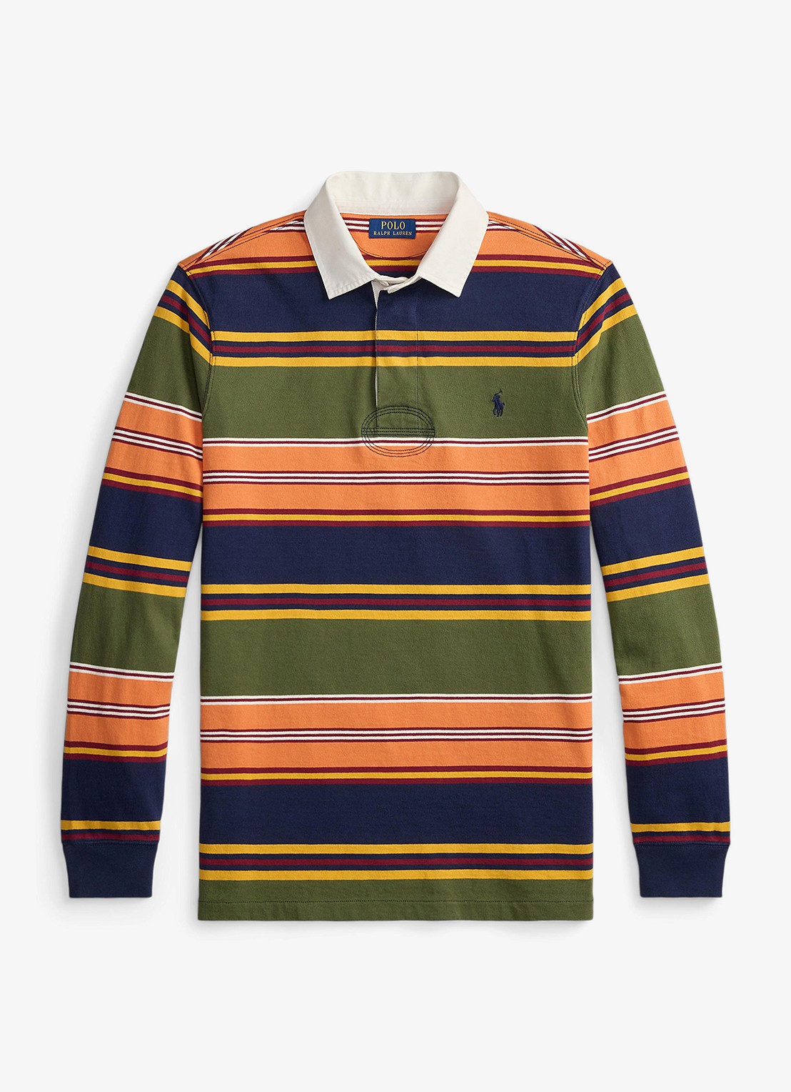 Ralph Lauren Regular fit polo met streepprint - voorkant supply olive multi-3fjr