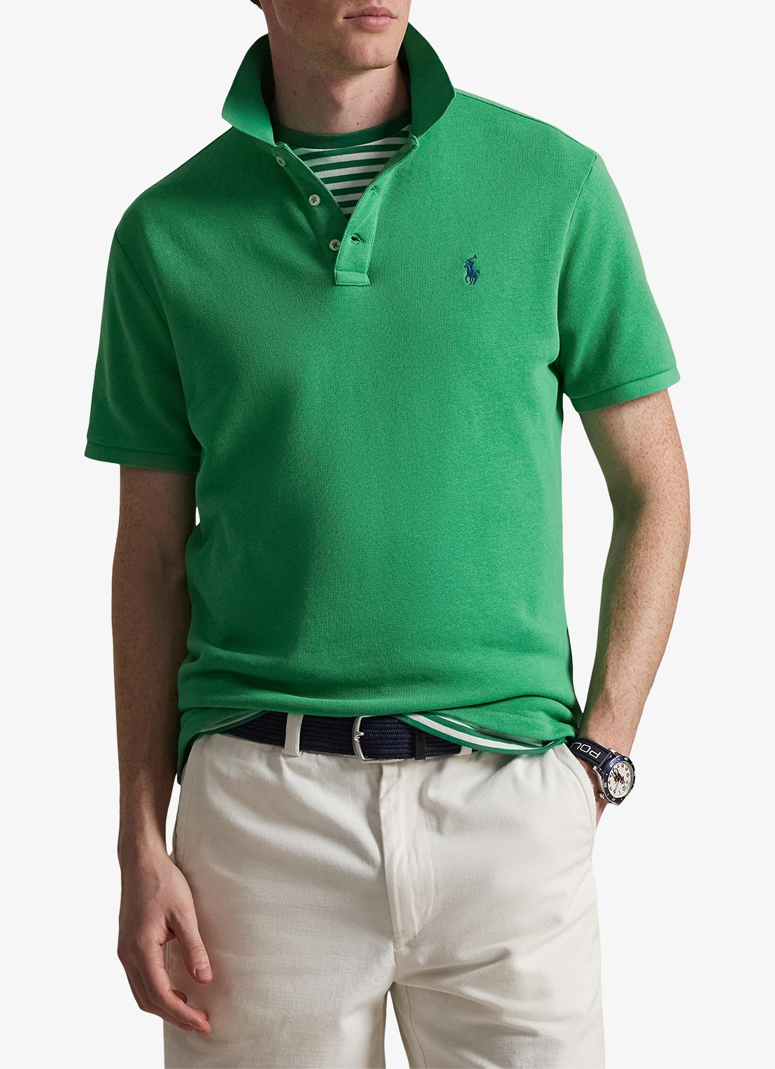 Ralph Lauren Regular fit polo van badstof met logo - detail 4 summer emerald / groen