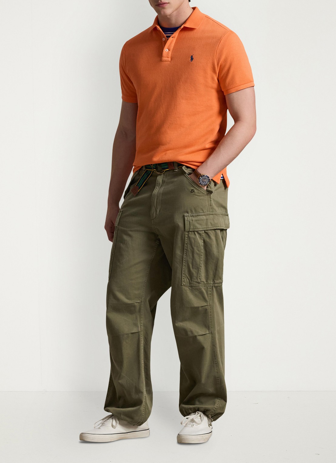 Ralph Lauren Regular fit polo van badstof met logo - voorkant 2 resort orange / oranje