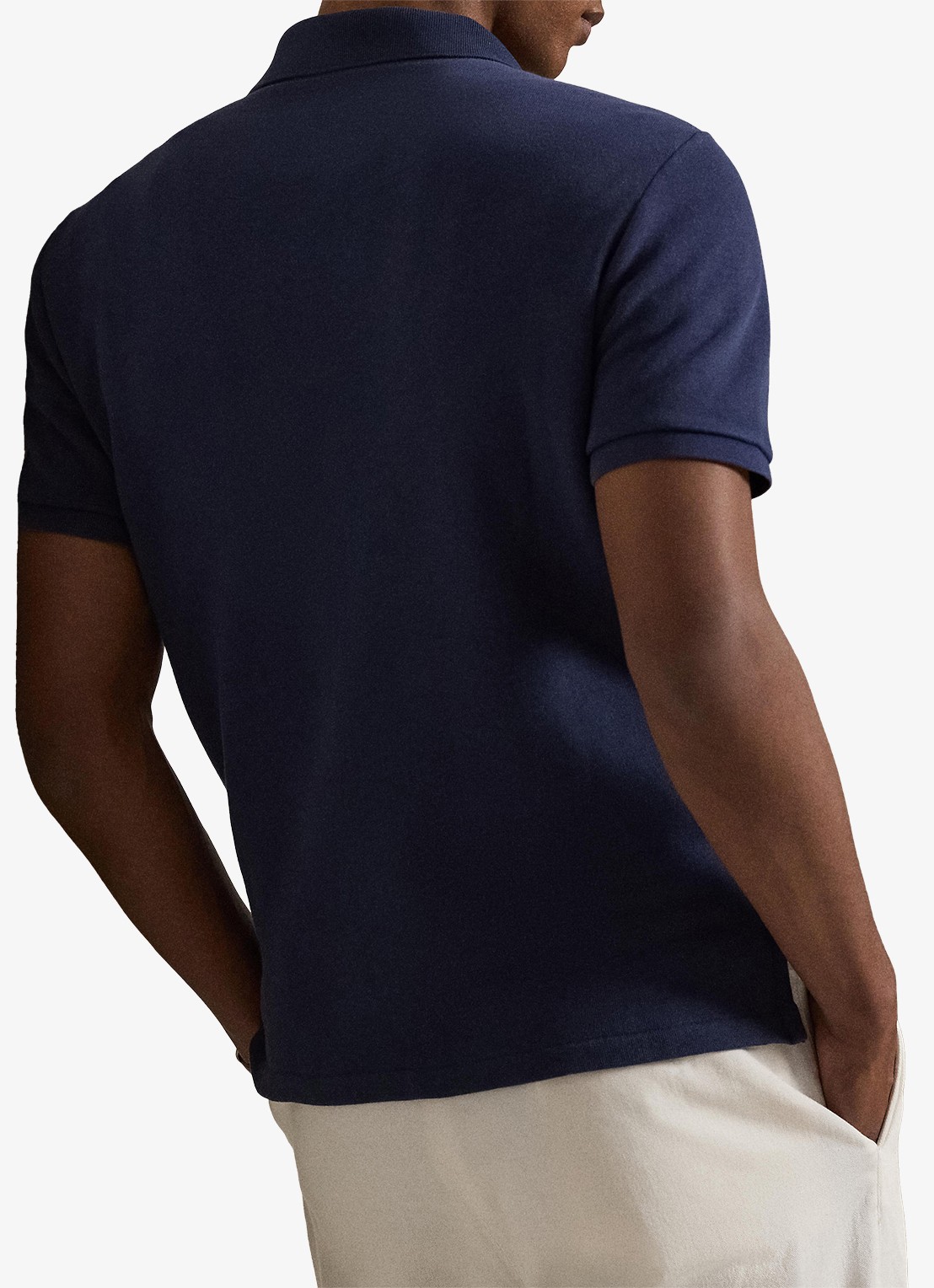 Ralph Lauren Regular fit polo van badstof met logo - achterkant 2 donkerblauw