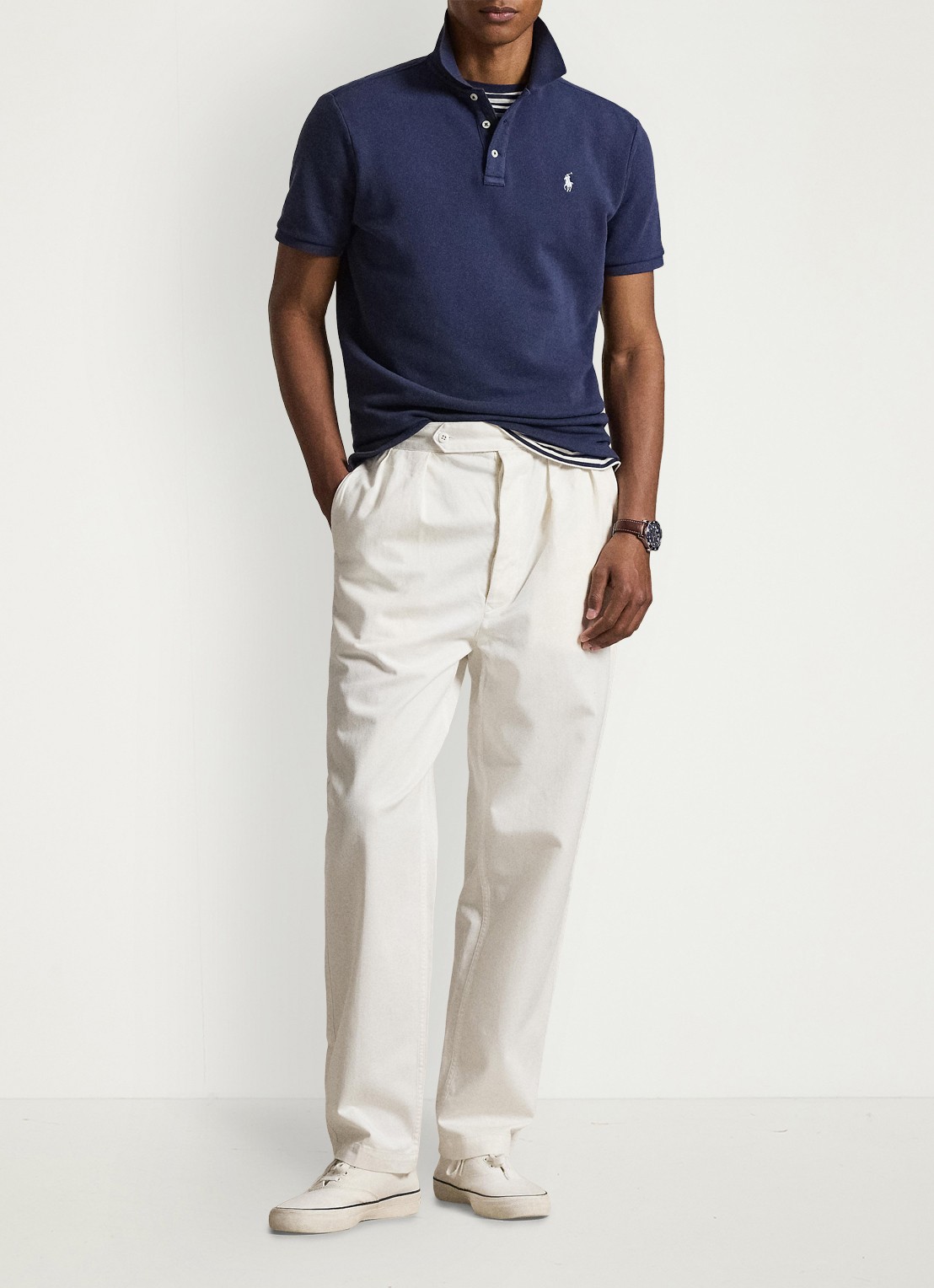 Ralph Lauren Regular fit polo van badstof met logo - detail 3 donkerblauw