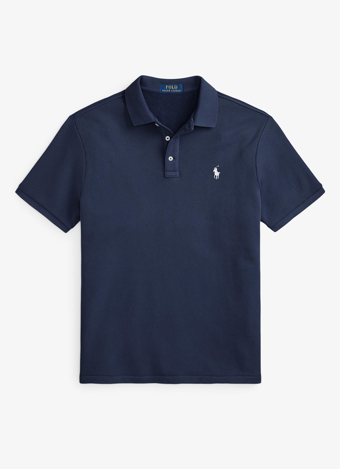Ralph Lauren Regular fit polo van badstof met logo - voorkant donkerblauw
