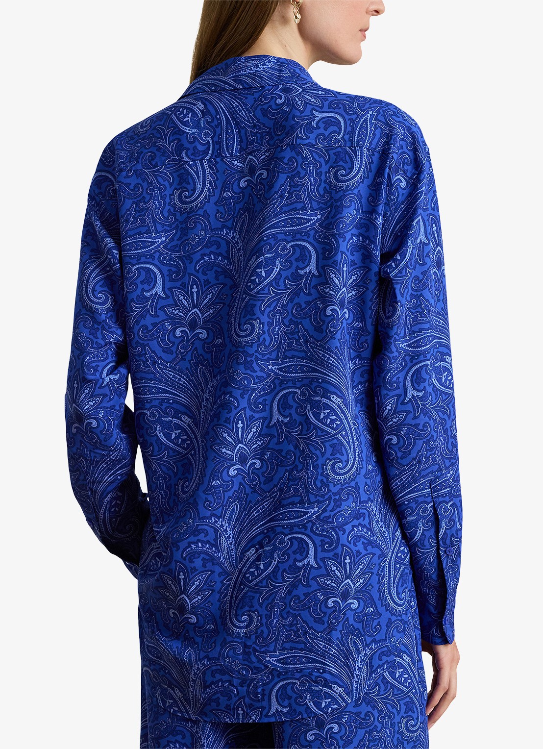 Ralph Lauren Relaxed fit blouse met paisley print  - achterkant 4 blue multi / blauw