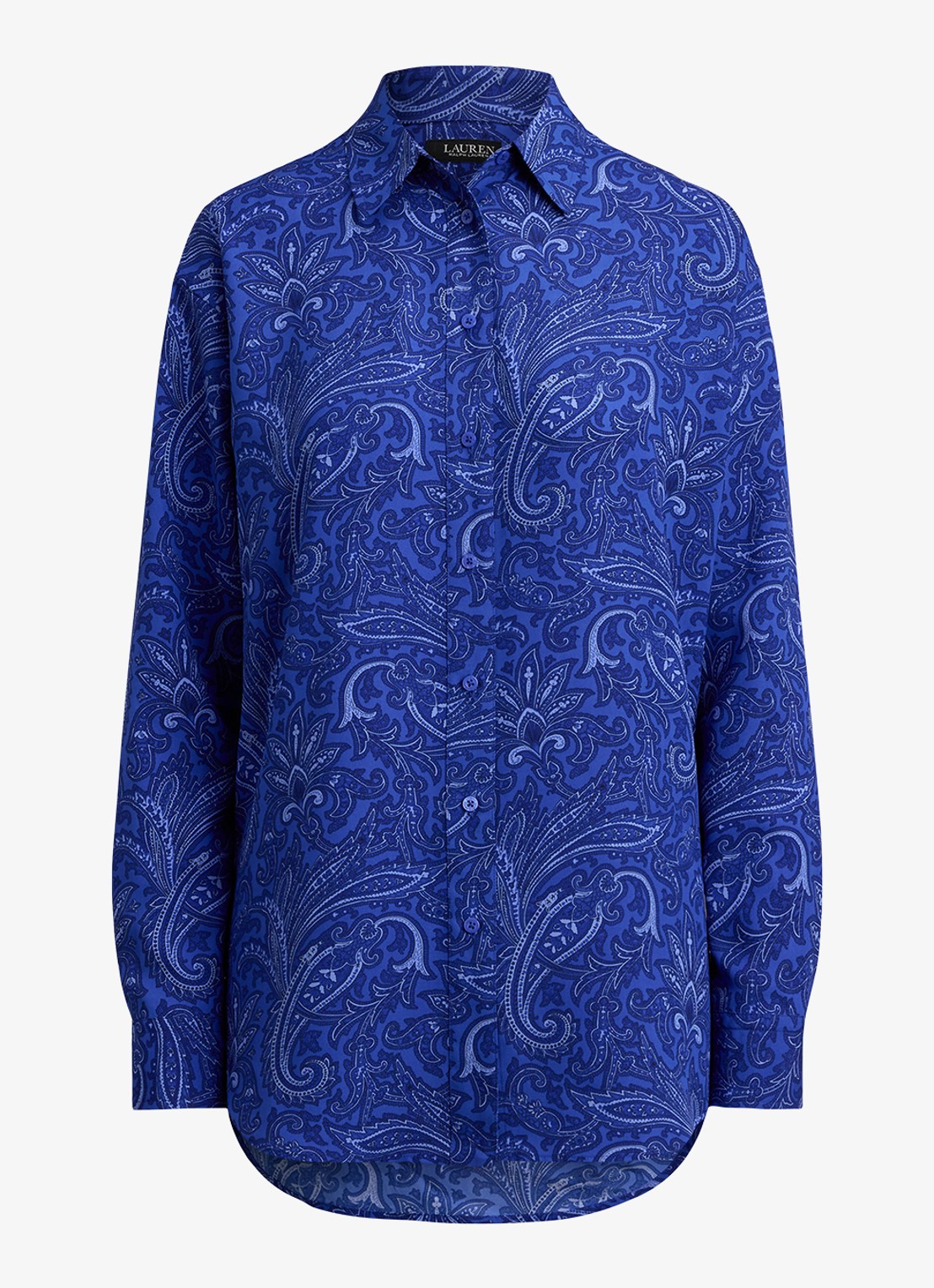 Ralph Lauren Relaxed fit blouse met paisley print  - voorkant blue multi / blauw