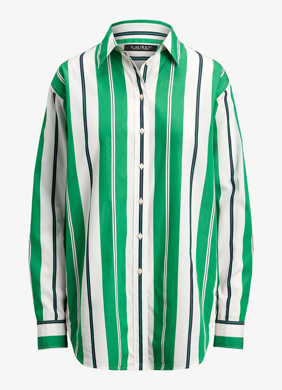 Ralph Lauren Relaxed fit blouse met streepprint - voorkant 2 green, blue, white / groen, blauw, wit