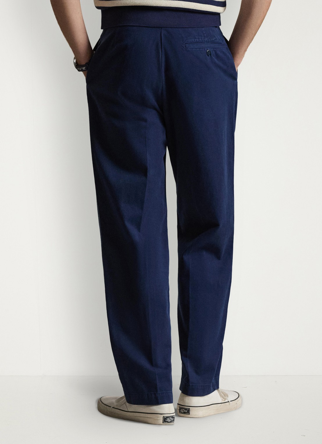 Ralph Lauren Relaxed fit chino met plooidetails - achterkant 5 dark cobalt-48ms