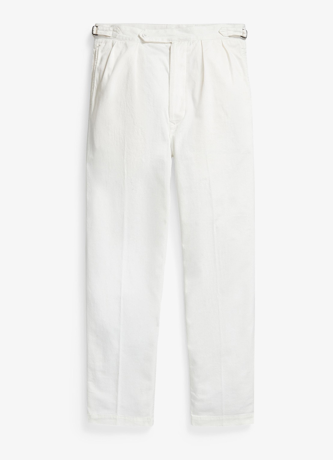Ralph Lauren Relaxed fit chino met plooidetails - voorkant 3 deckwash white / wit