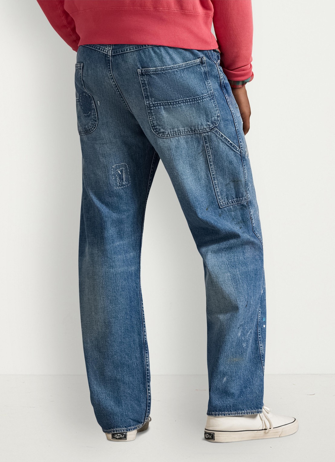 Ralph Lauren Relaxed fit jeans met patchwork - achterkant 3 huddlestone / indigo