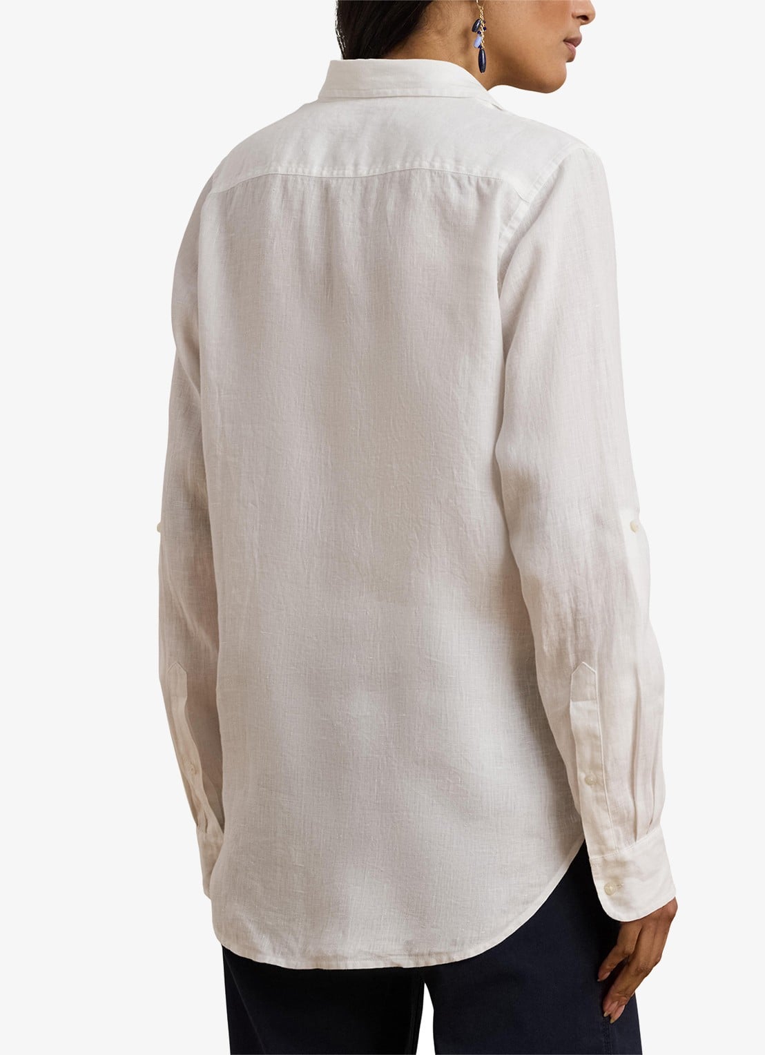 Ralph Lauren Relaxed fit overhemd met oprolbare mouw - achterkant white / wit