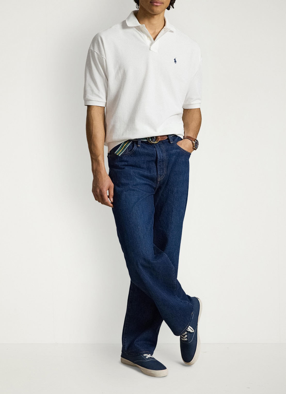 Ralph Lauren Relaxed fit polo met logo - voorkant 3 white / wit