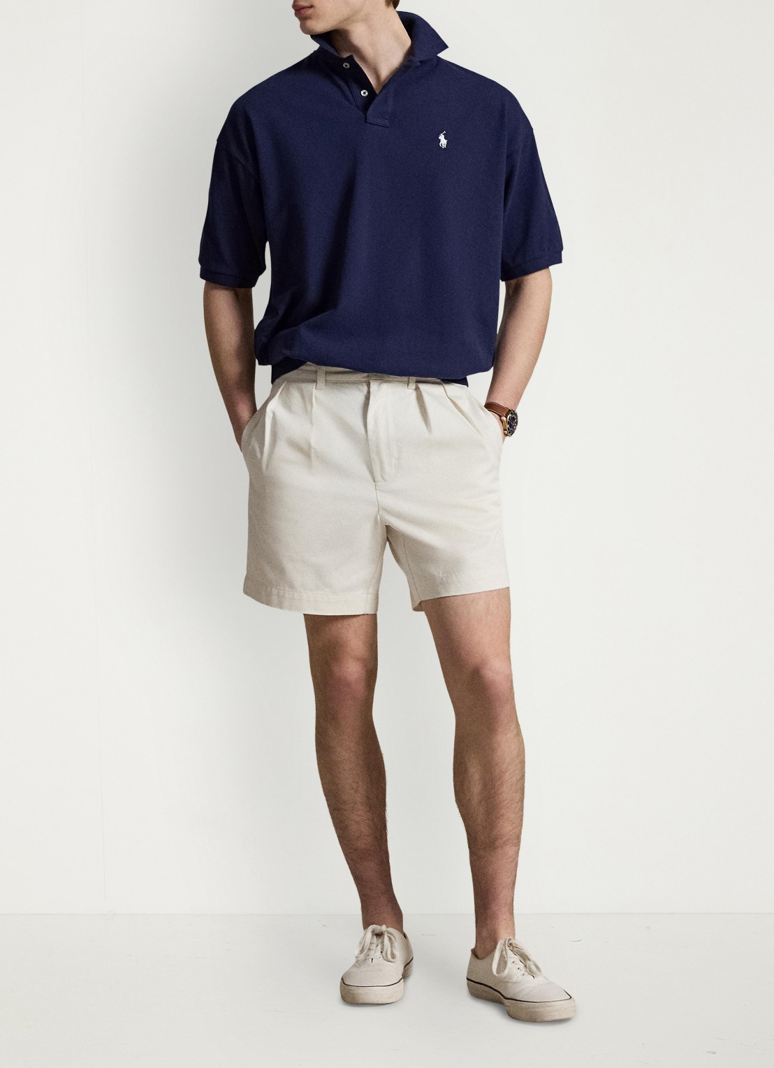 Ralph Lauren Relaxed fit polo met logo - voorkant 3 newport navy / donkerblauw