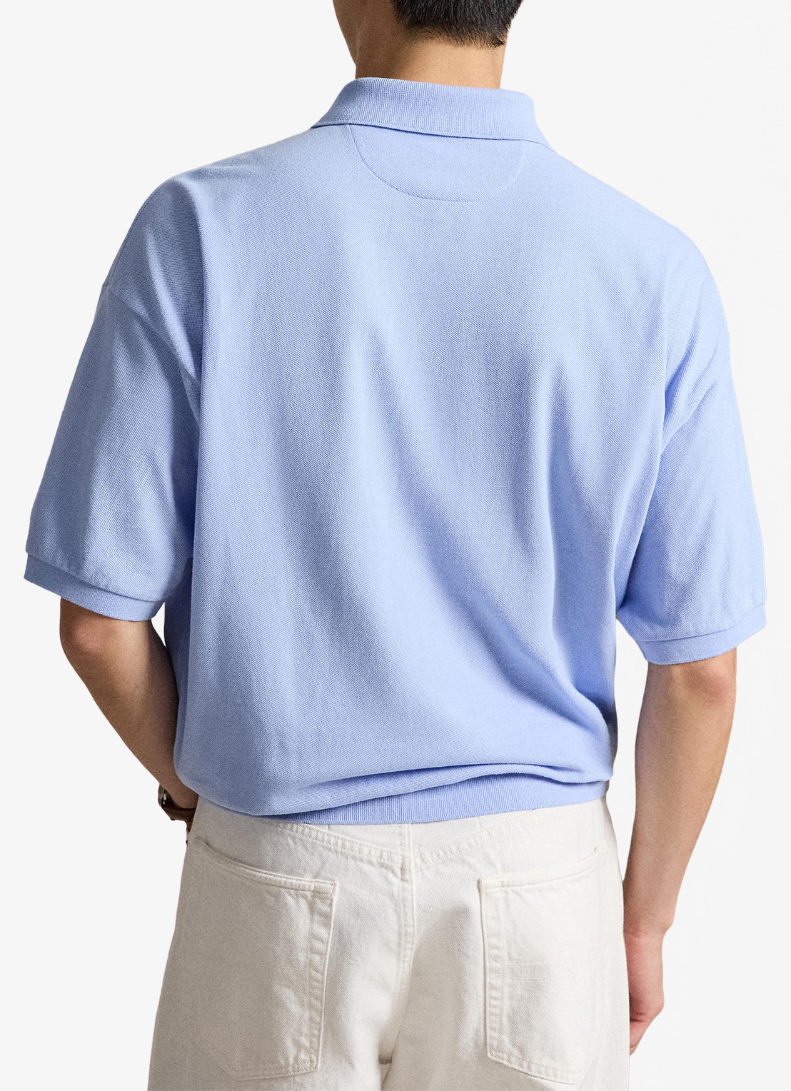 Ralph Lauren Relaxed fit polo met logo - achterkant 5 pebble blue / blauw
