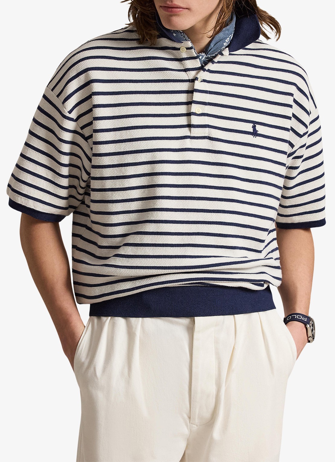 Ralph Lauren Relaxed fit polo met streepprint - detail nevis/newport navy / donkerblauw