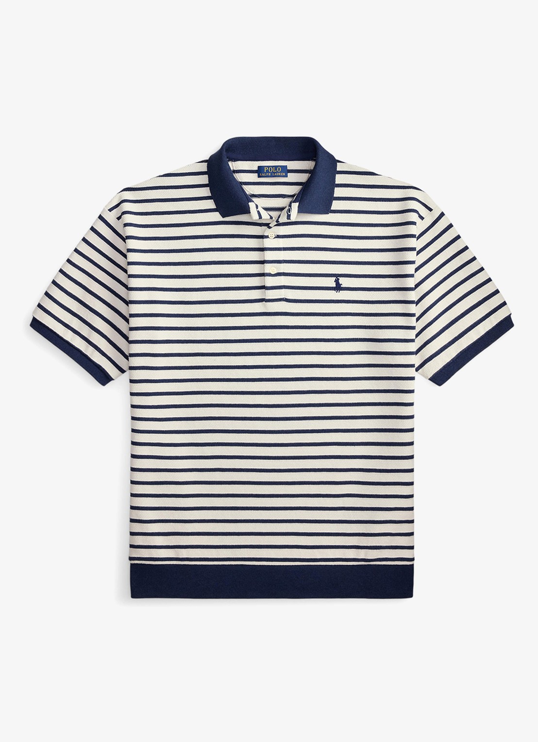 Ralph Lauren Relaxed fit polo met streepprint - voorkant 4 nevis/newport navy / donkerblauw