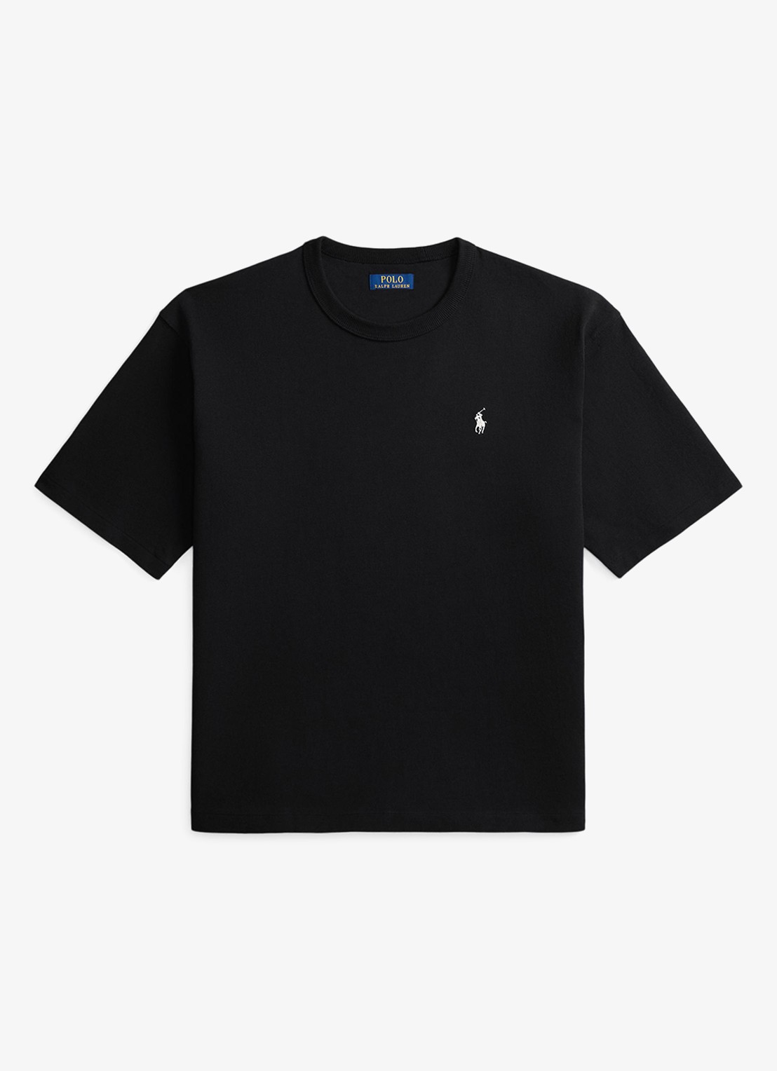 Ralph Lauren Relaxed fit T-shirt met ronde hals - voorkant polo black / zwart