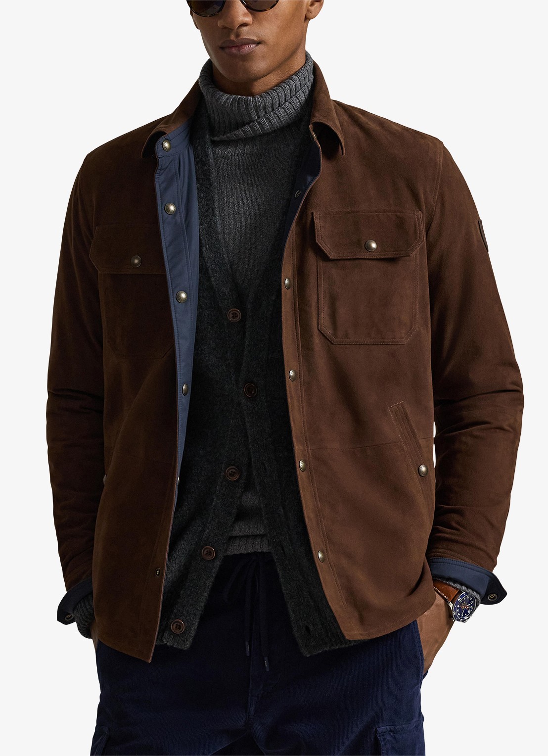 Ralph Lauren Reversible jack van suède - detail 4 bruin
